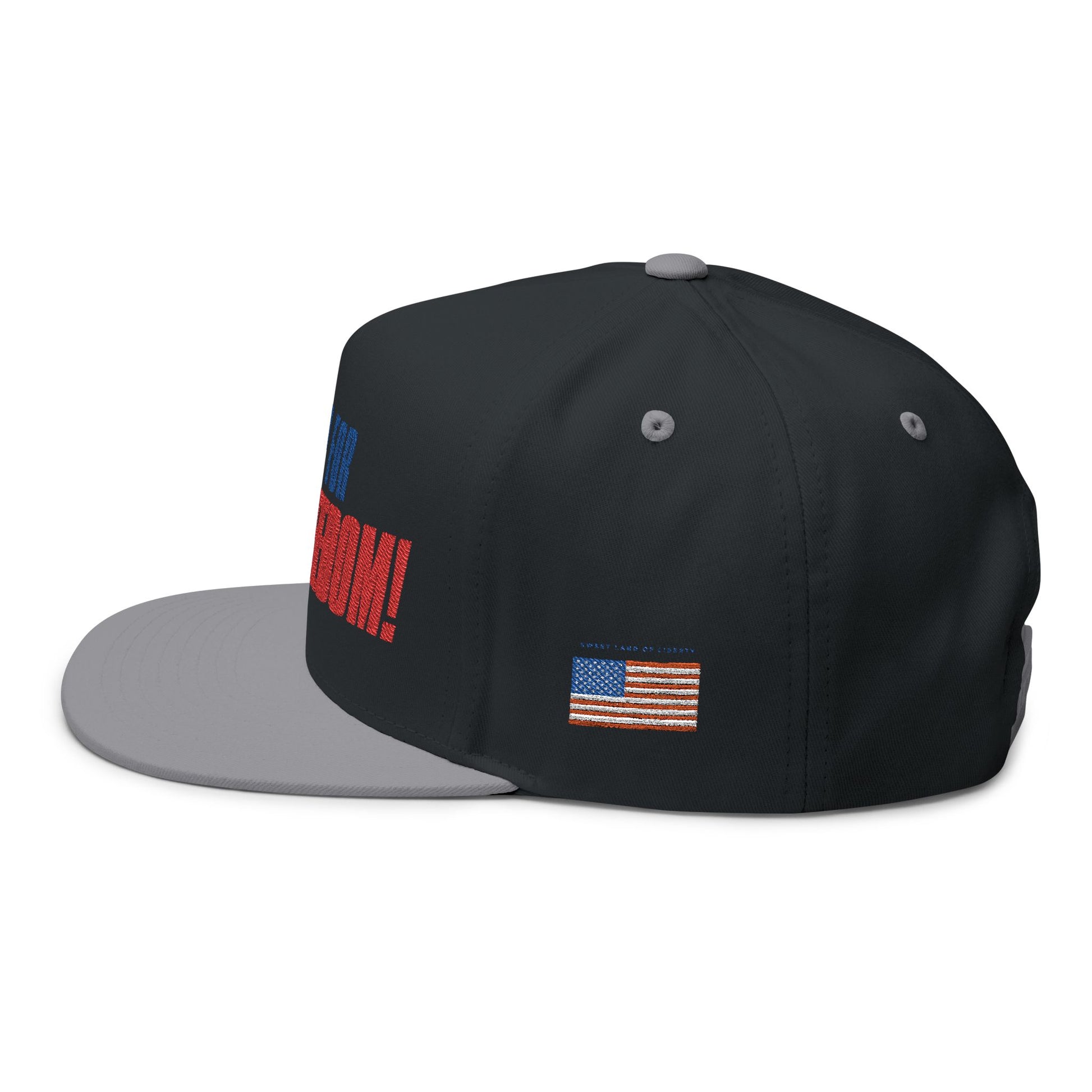 Fired Up for Freedom! Flat Bill Cap - Patriotic Hat, Motorcycle Lover Gift, Embroidered Cap, Fourth of July Accessory, Casual Style