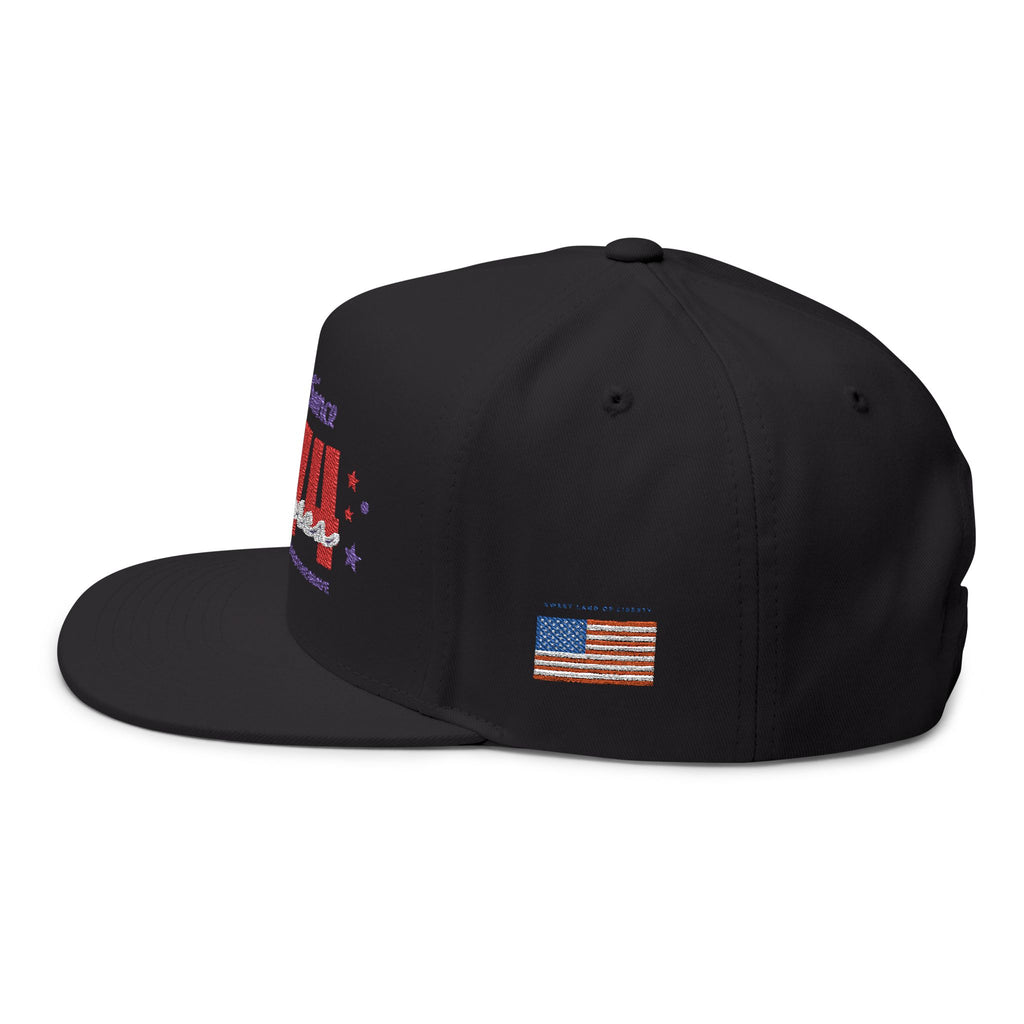 Patriotic Embroidered Flat Bill Cap, USA Hat, Independence Day Gift, Cool Summer Accessory