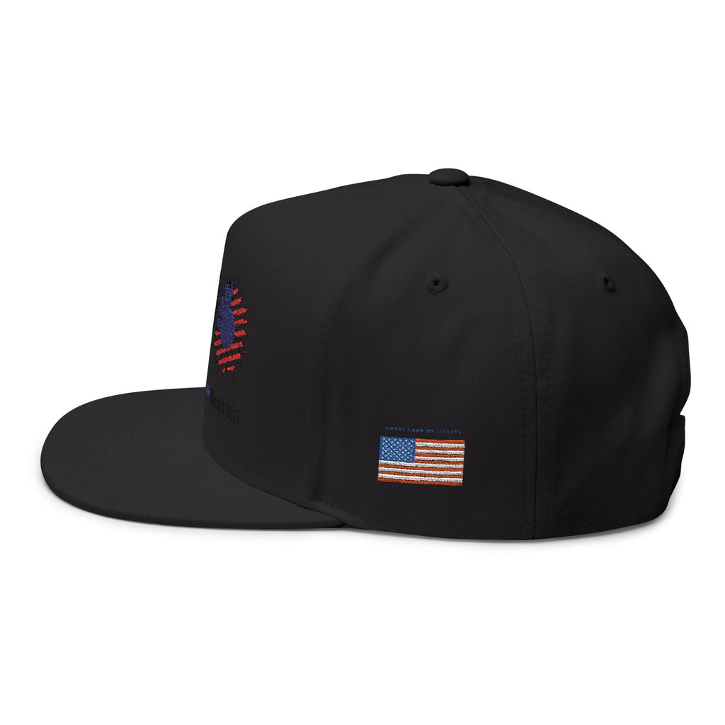 Patriotic Flat Bill Cap - Peace, Love, America, 4th of July Hat, Embroidered Cap, Gift for Dad, Summer Hat, Casual Wear