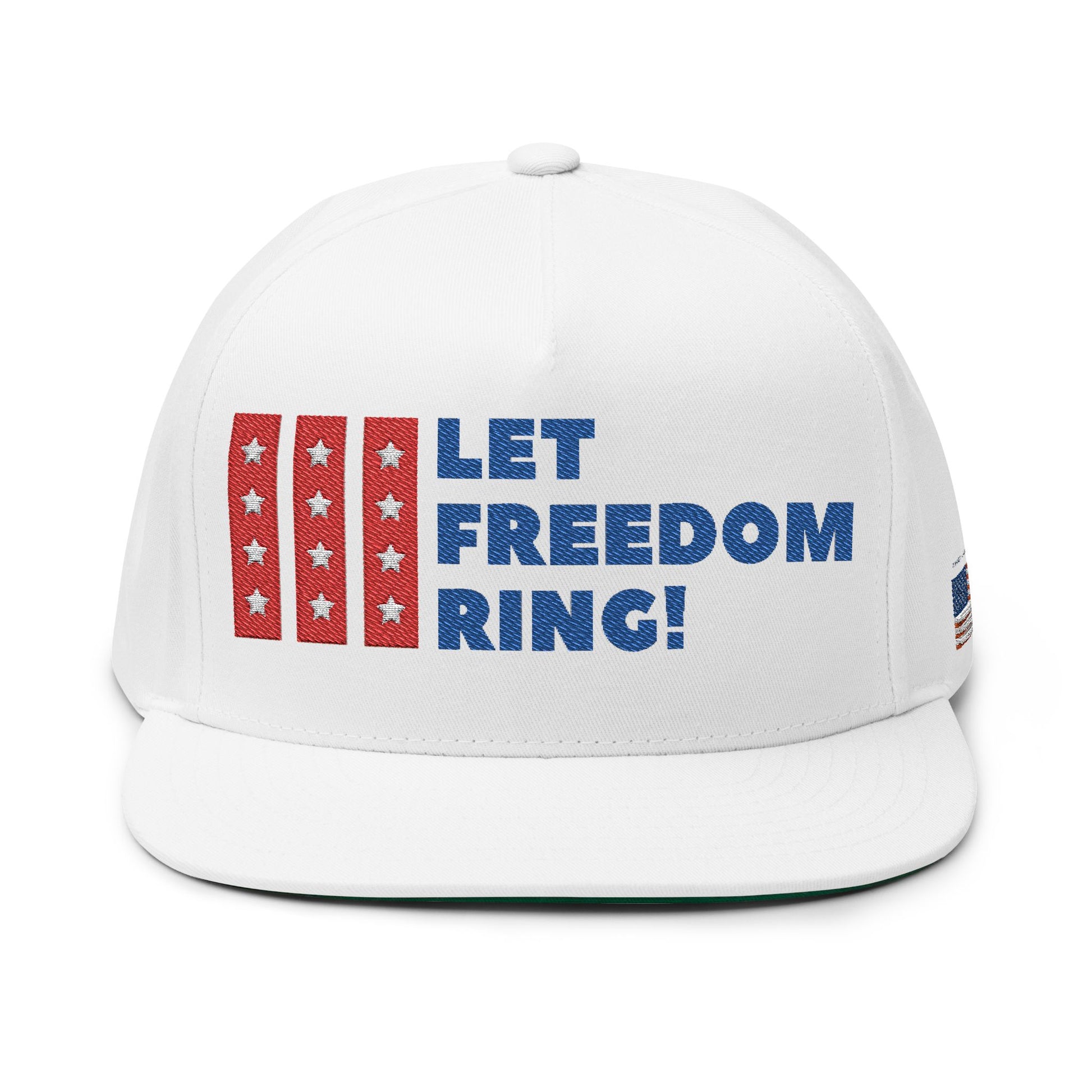 Patriotic Flat Bill Cap - 'Let Freedom Ring!' Hat for Independence Day, Gifts for Veterans, USA Pride Gear, Summer Accessories, [...]