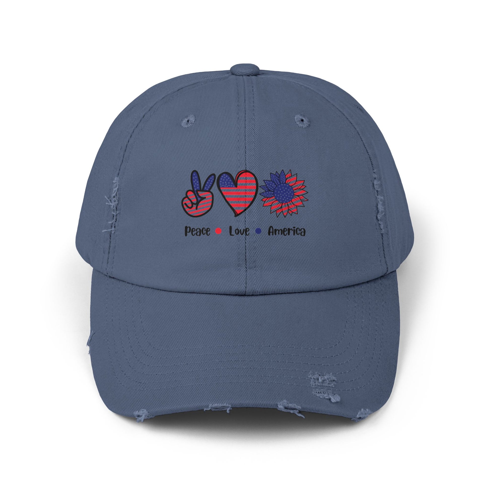 Unisex Distressed Cap with Heart Design, Trendy Hat, Casual Accessory, Gift for Him/Her, Summer Style, Everyday Wear