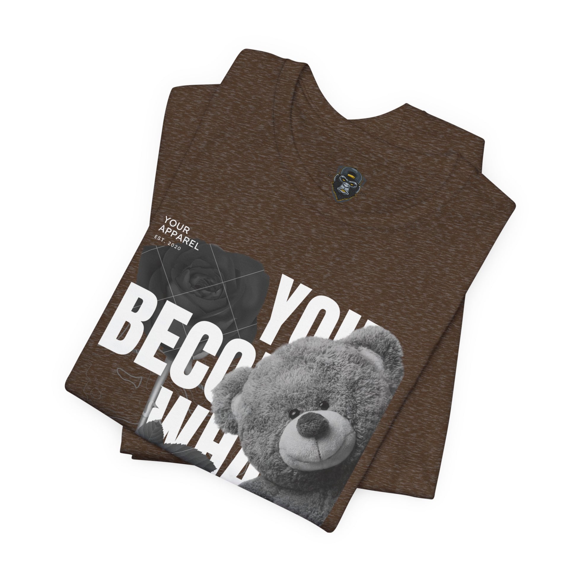 Motivational Teddy Bear Tee, Perfect Gift for Friends, Casual Wear, Everyday Style