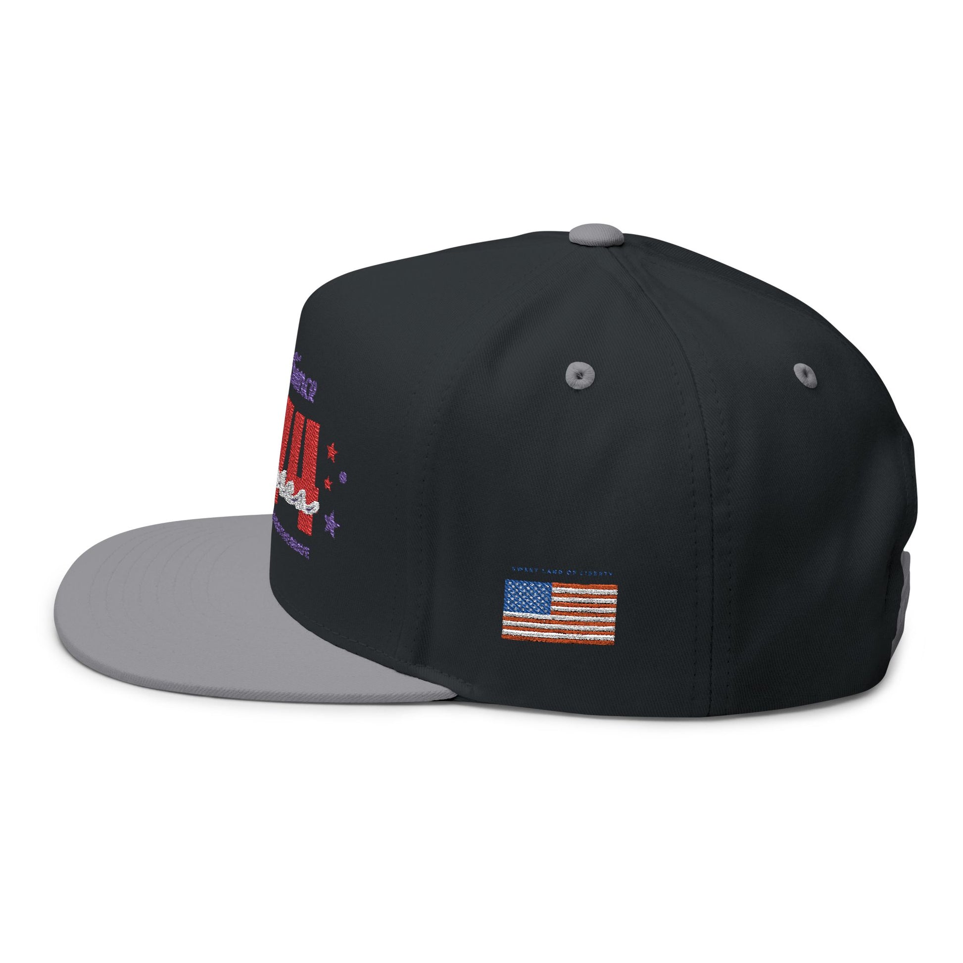 Patriotic Embroidered Flat Bill Cap, USA Hat, Independence Day Gift, Cool Summer Accessory