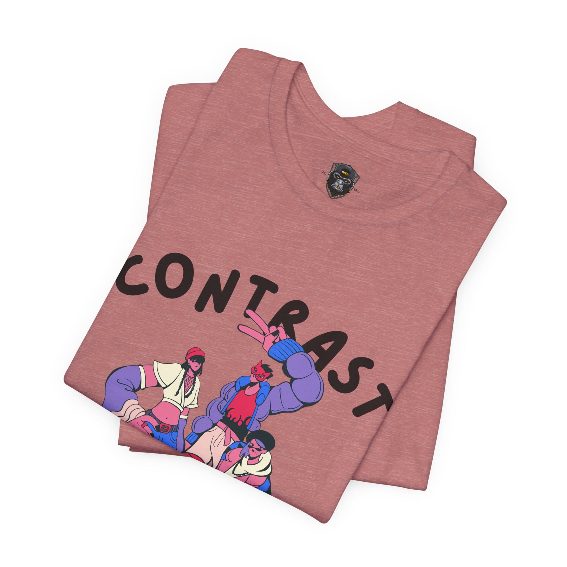 Contrast Graphic Tee, T-Shirt, Casual Wear, Street Style, Gift for Him/Her