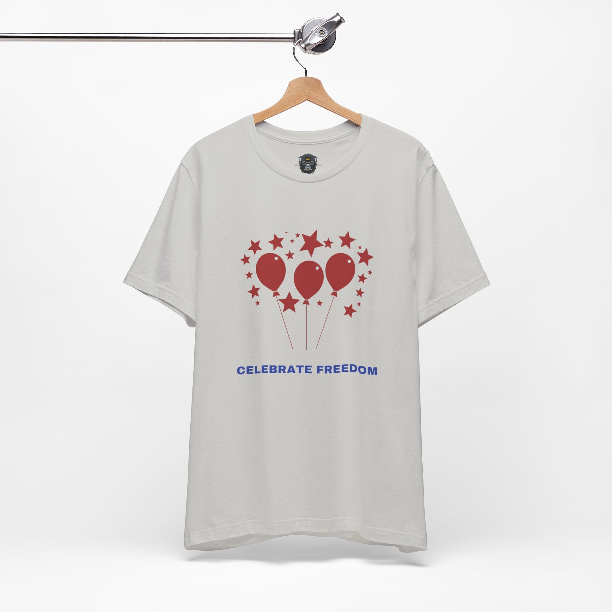 Celebrate Freedom Balloon Tee, Unisex Jersey Tee, July 4th Shirt, Party Wear