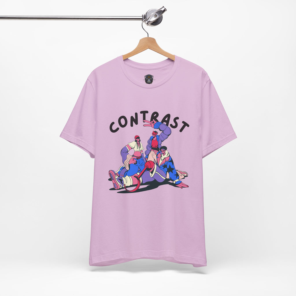 Contrast Graphic Tee, T-Shirt, Casual Wear, Street Style, Gift for Him/Her
