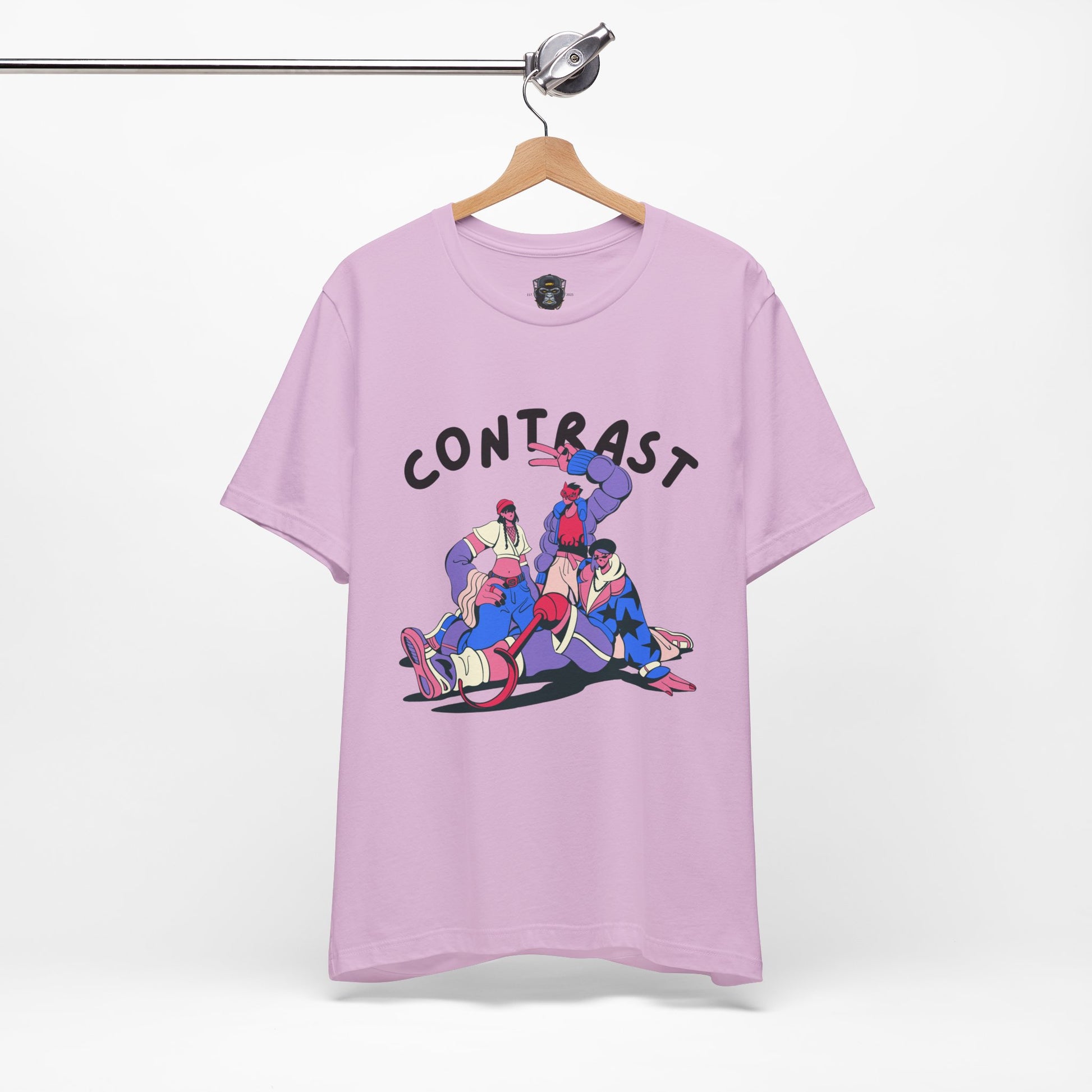 Contrast Graphic Tee, T-Shirt, Casual Wear, Street Style, Gift for Him/Her