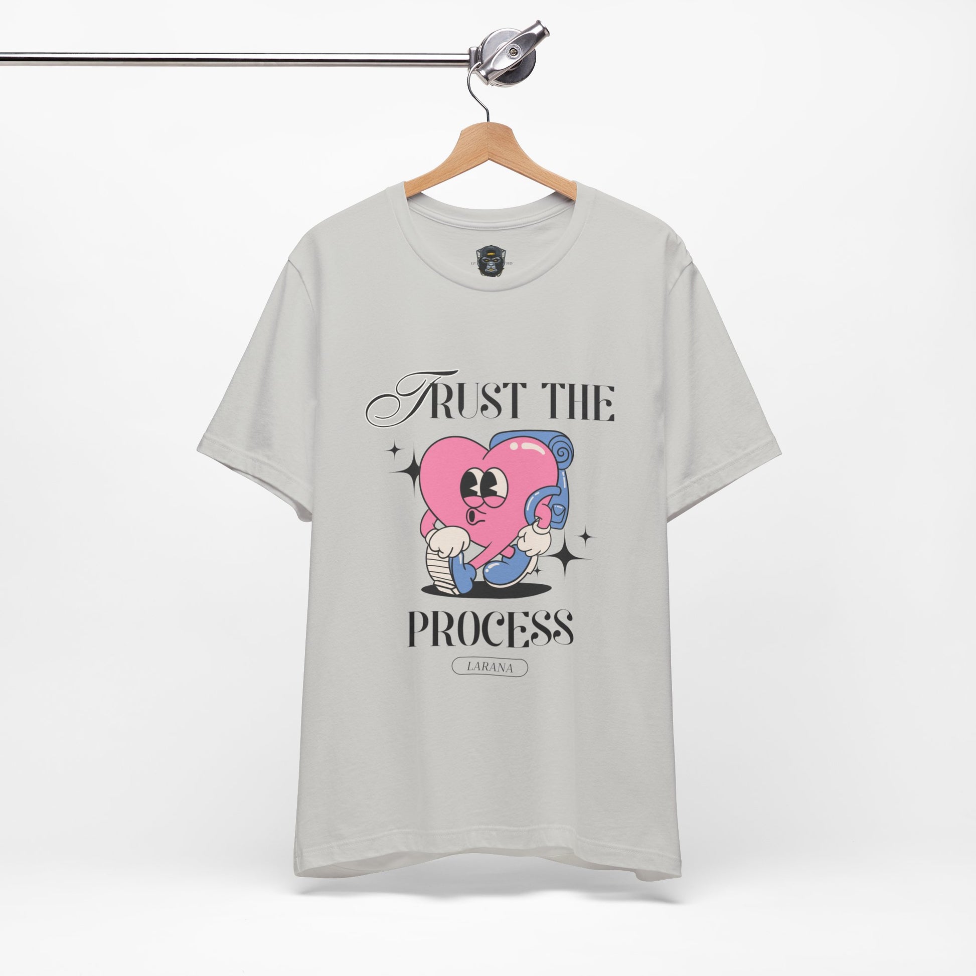 Trust The Process Heart T-Shirt, Motivational Graphic Tee, Unisex Short Sleeve Top