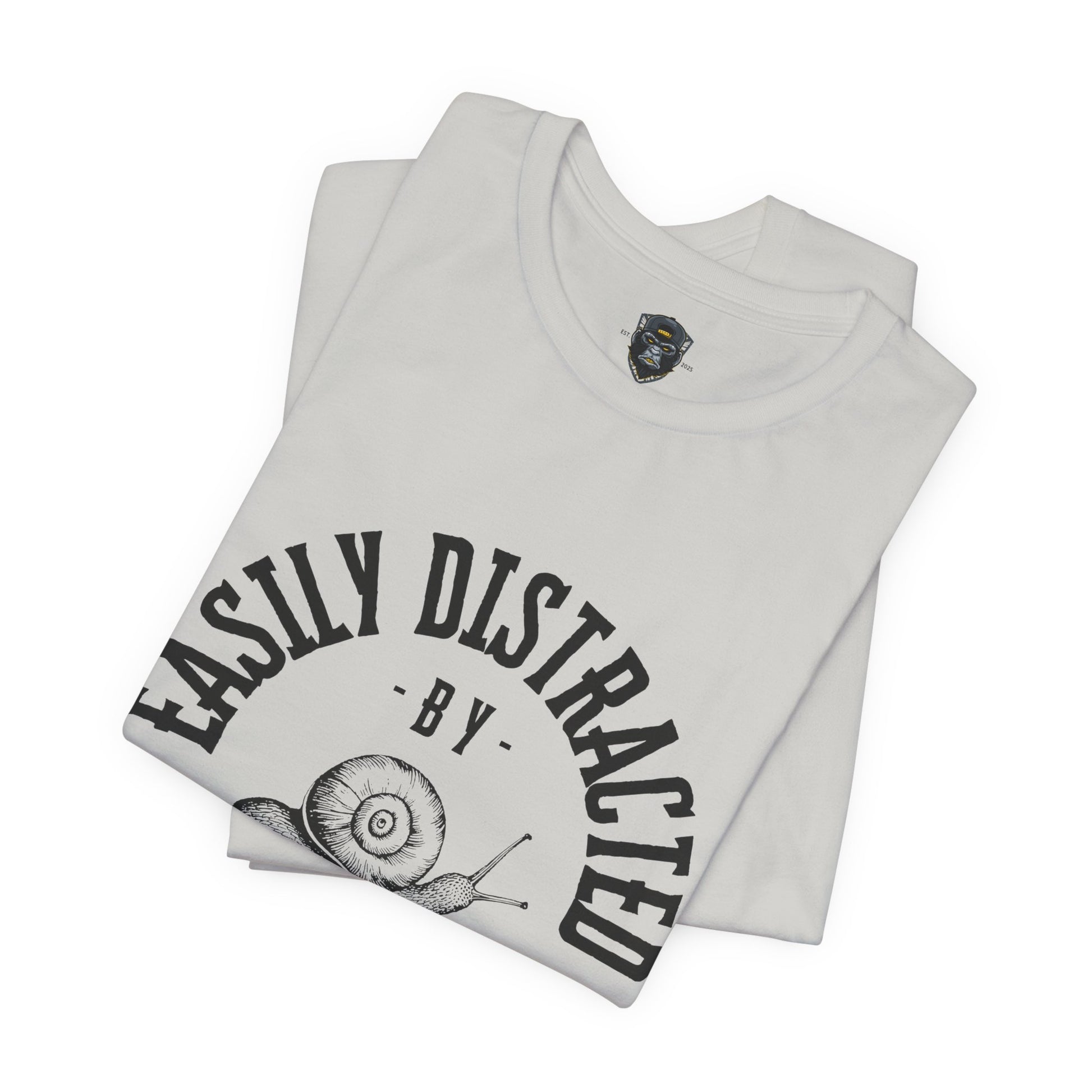 Easily Distracted by Snails Tee, Relaxed Graphic T-Shirt, Snail Lover Gift