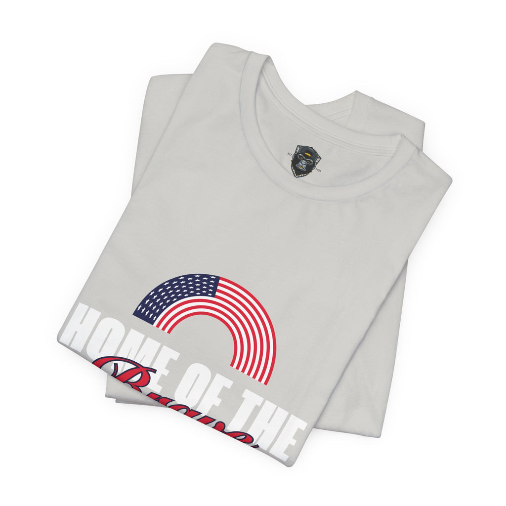 Patriotic Graphic Tee – Home of the Brave, Casual Shirt, Independence Day Gift