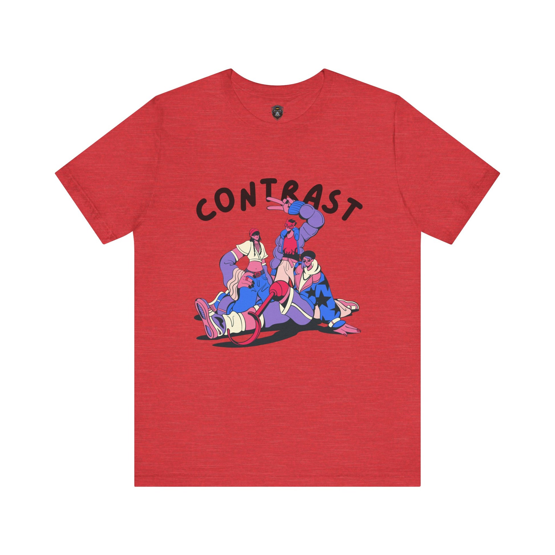 Contrast Graphic Tee, T-Shirt, Casual Wear, Street Style, Gift for Him/Her
