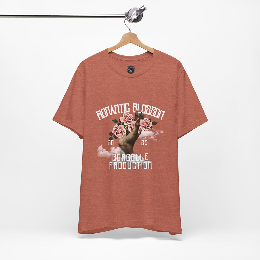 Romantic Blossom Jersey Tee, Trendy Graphic Tee, Floral T-Shirt