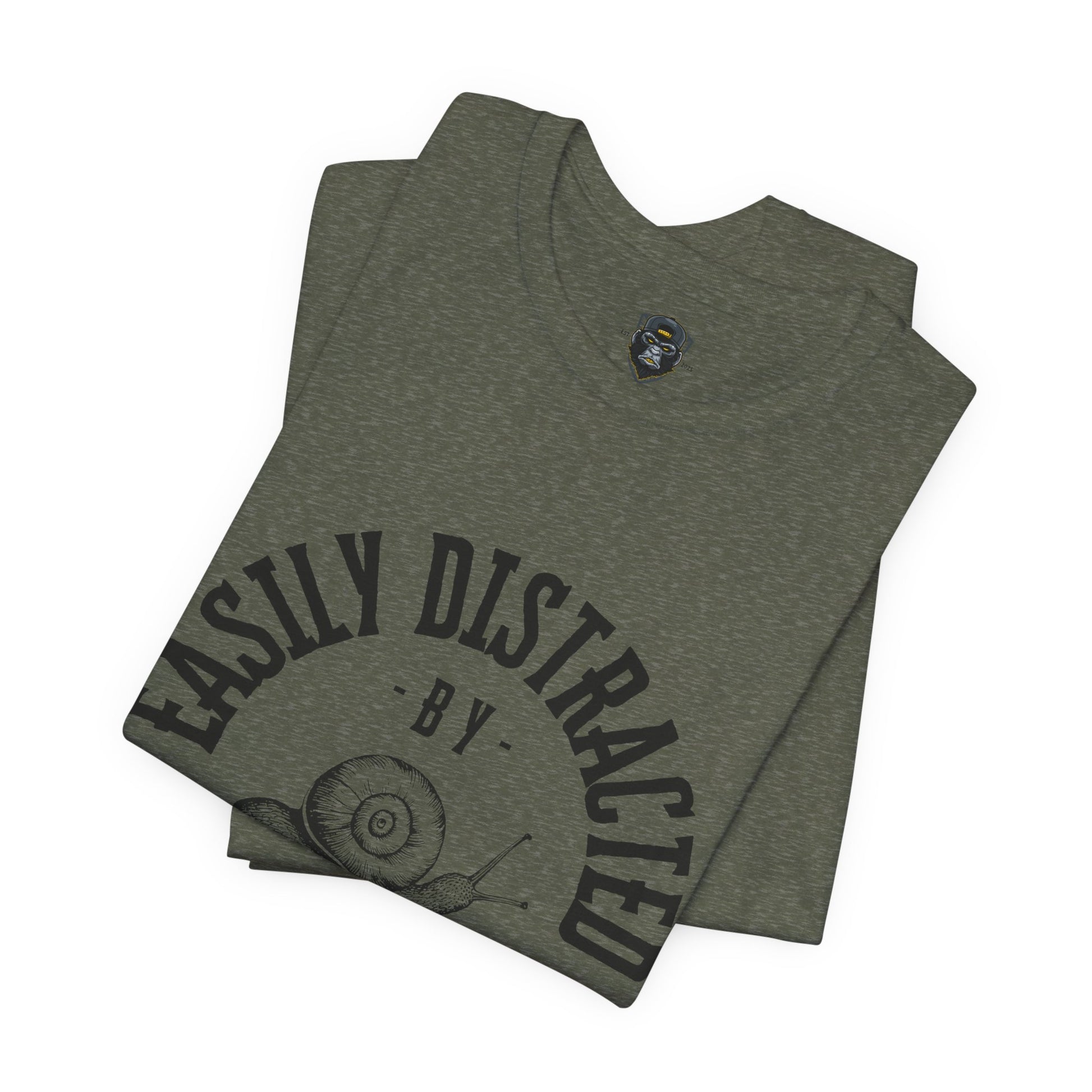 Easily Distracted by Snails Tee, Relaxed Graphic T-Shirt, Snail Lover Gift