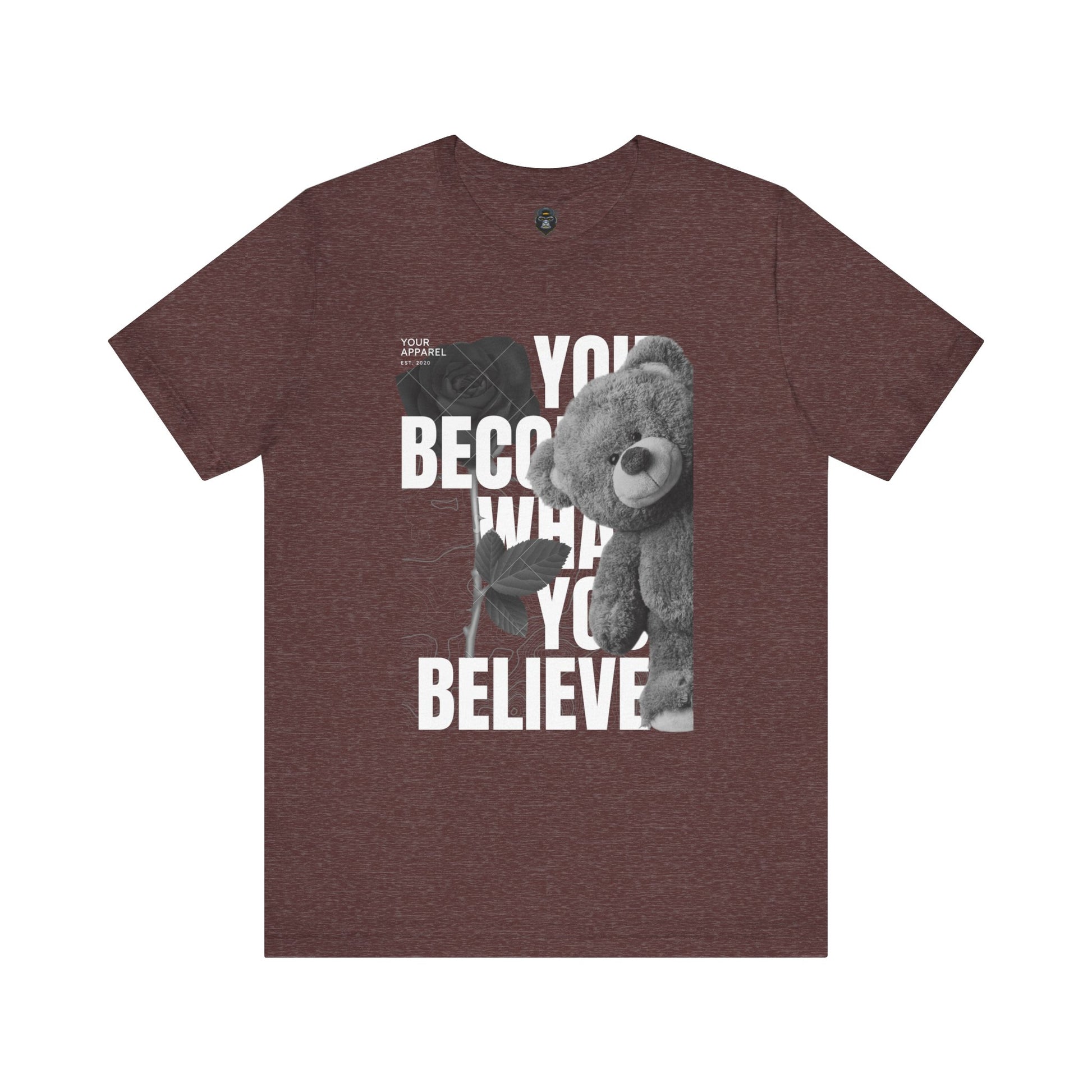 Motivational Teddy Bear Tee, Perfect Gift for Friends, Casual Wear, Everyday Style