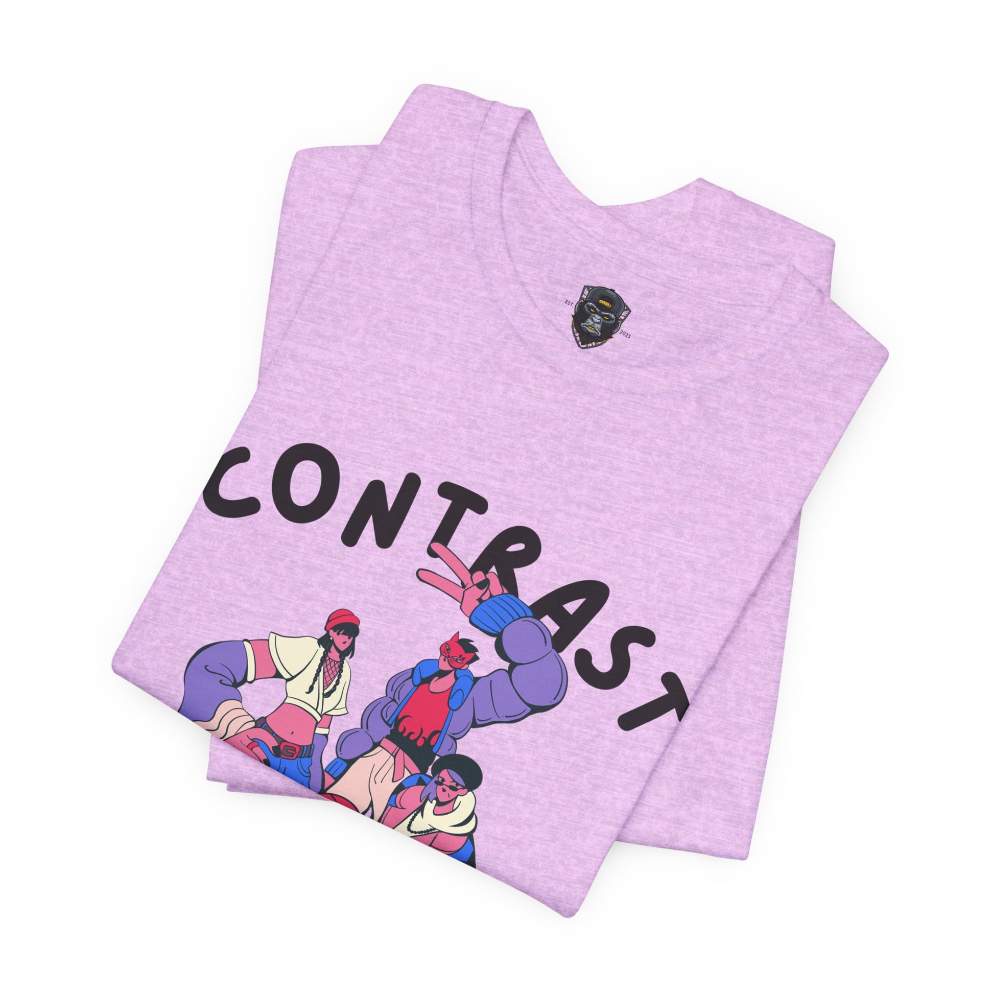 Contrast Graphic Tee, T-Shirt, Casual Wear, Street Style, Gift for Him/Her
