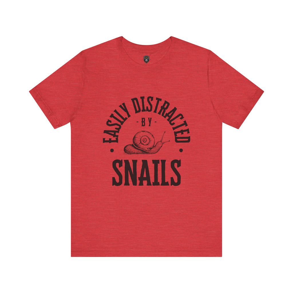 Easily Distracted by Snails Tee, Relaxed Graphic T-Shirt, Snail Lover Gift