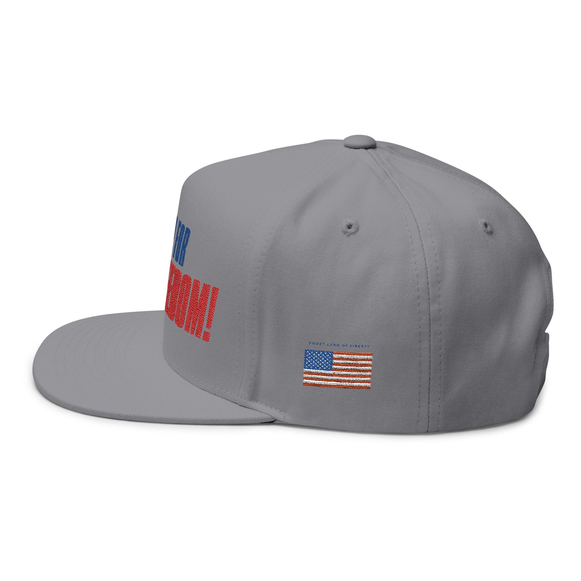 Fired Up for Freedom! Flat Bill Cap - Patriotic Hat, Motorcycle Lover Gift, Embroidered Cap, Fourth of July Accessory, Casual Style