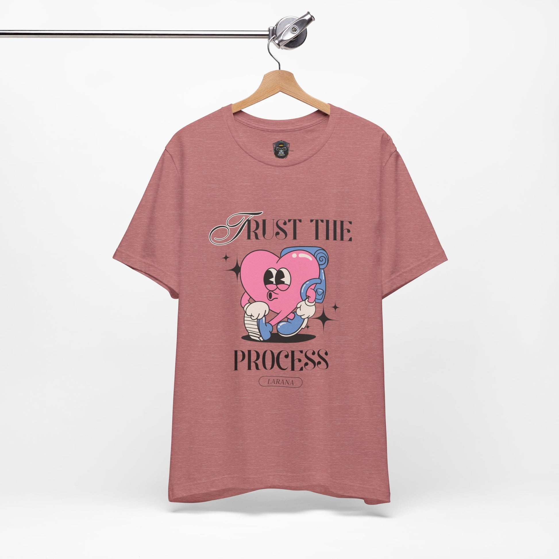 Trust The Process Heart T-Shirt, Motivational Graphic Tee, Unisex Short Sleeve Top