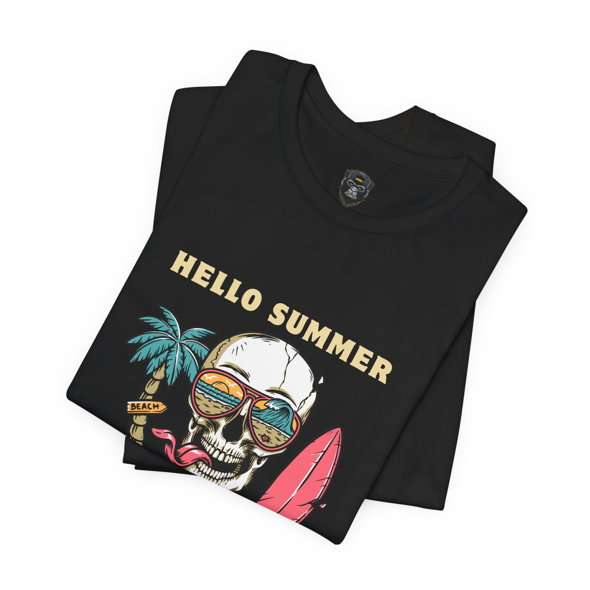 Summer Vibes Skull Tee, T-Shirt, Beachwear, Festival Shirt, Casual Summer Top, Gift for Him/Her