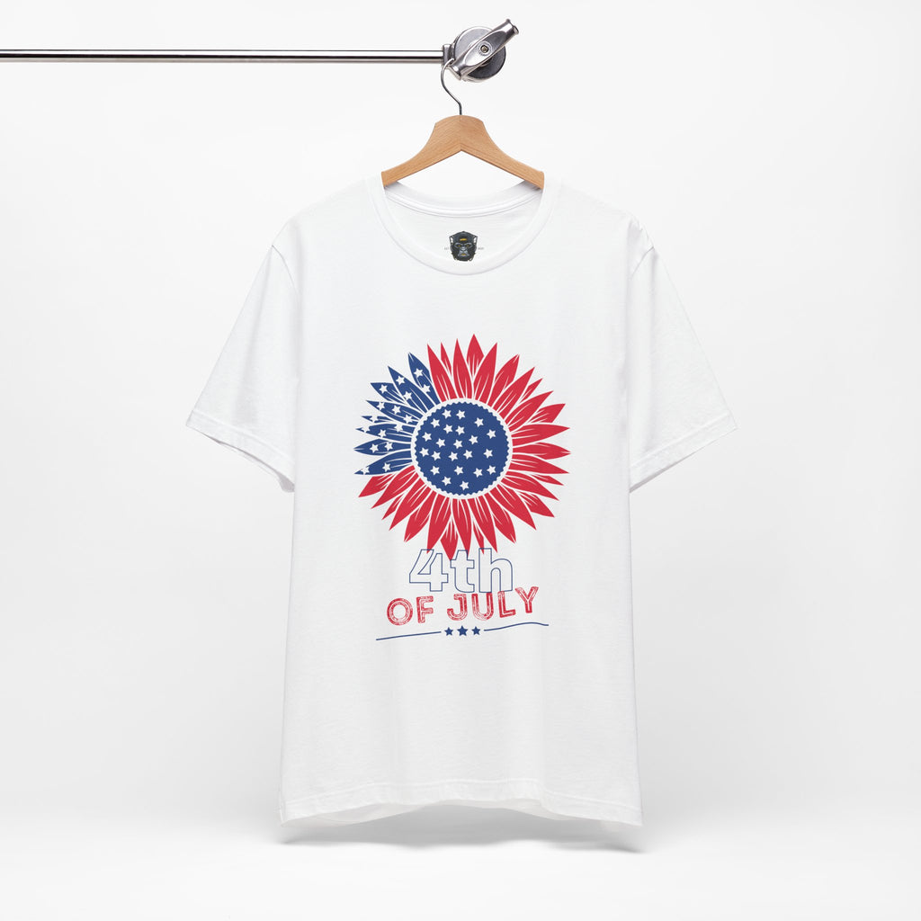 Patriotic Floral Tee, 4th of July T-Shirt, Unisex Graphic Shirt, Summer Festival Wear