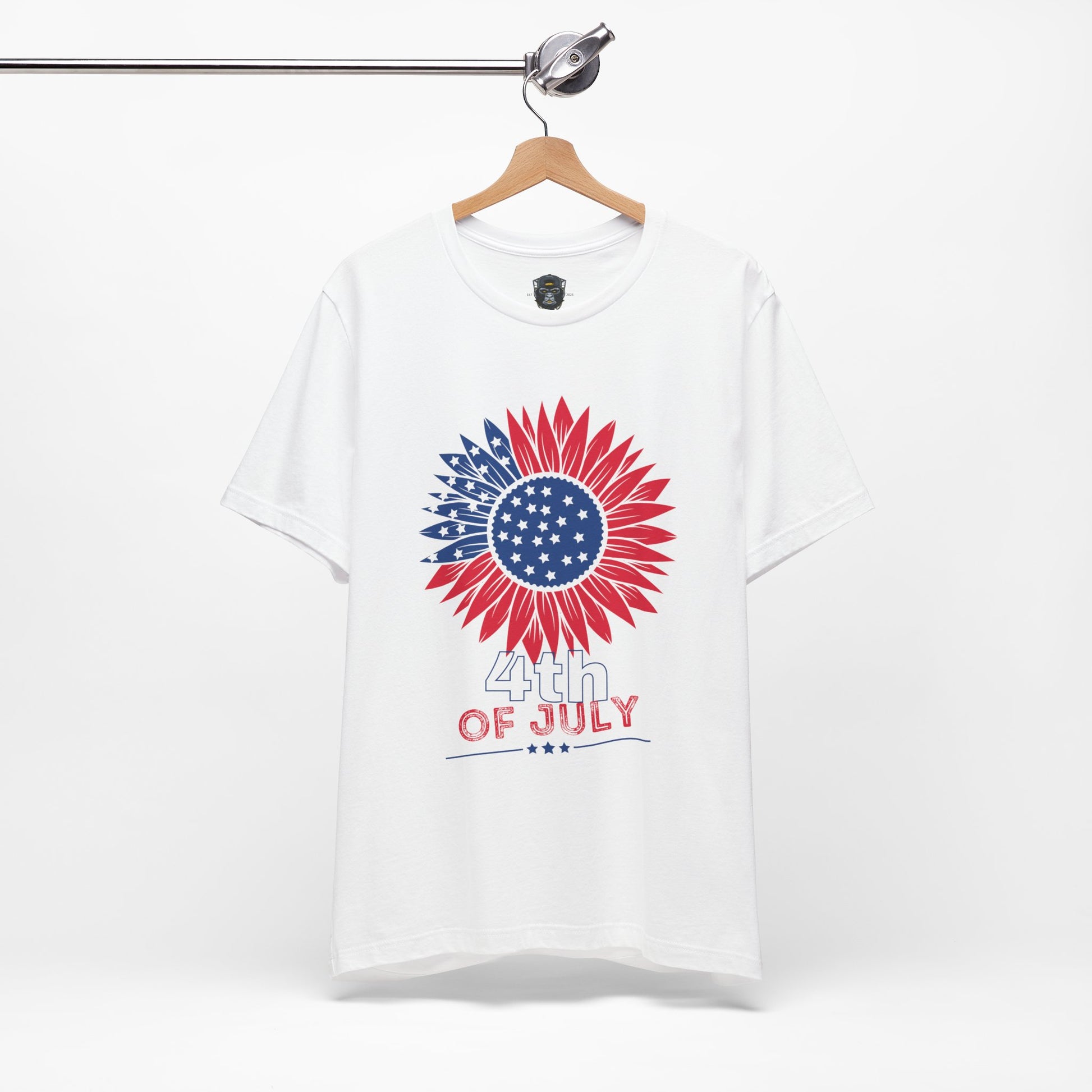 Patriotic Floral Tee, 4th of July T-Shirt, Unisex Graphic Shirt, Summer Festival Wear
