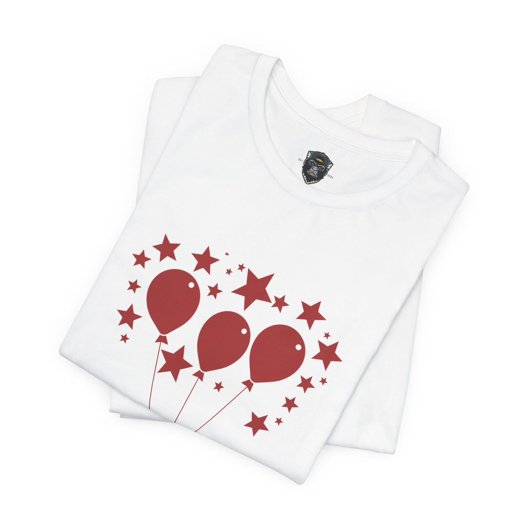 Celebrate Freedom Balloon Tee, Unisex Jersey Tee, July 4th Shirt, Party Wear
