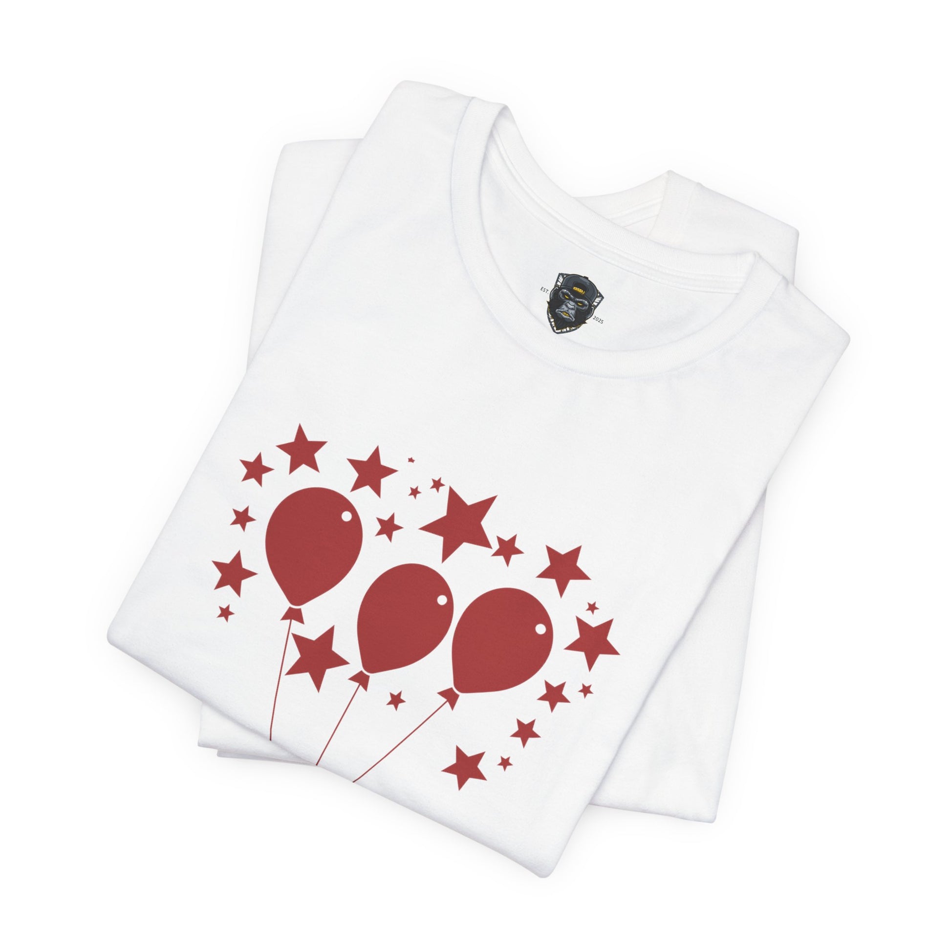 Celebrate Freedom Balloon Tee, Unisex Jersey Tee, July 4th Shirt, Party Wear