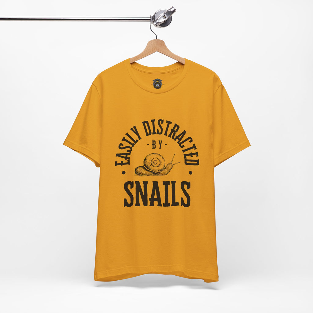 Easily Distracted by Snails Tee, Relaxed Graphic T-Shirt, Snail Lover Gift