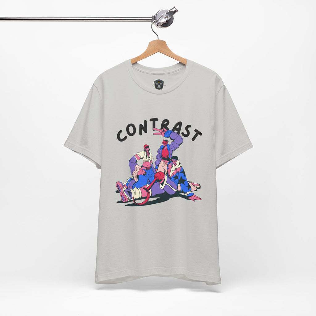 Contrast Graphic Tee, T-Shirt, Casual Wear, Street Style, Gift for Him/Her