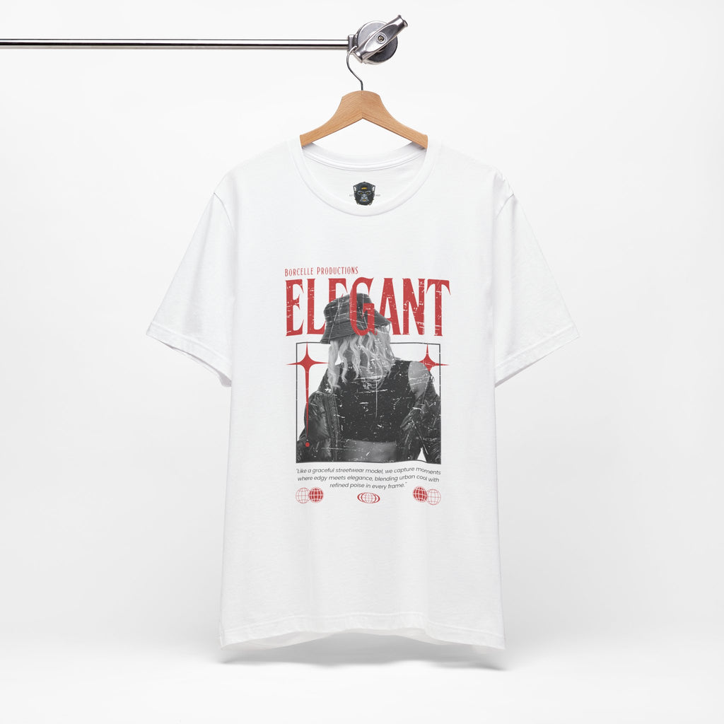Elegant Jersey Tee, Graphic T-Shirt, Gift for Her, Trendy Apparel, Streetwear Style