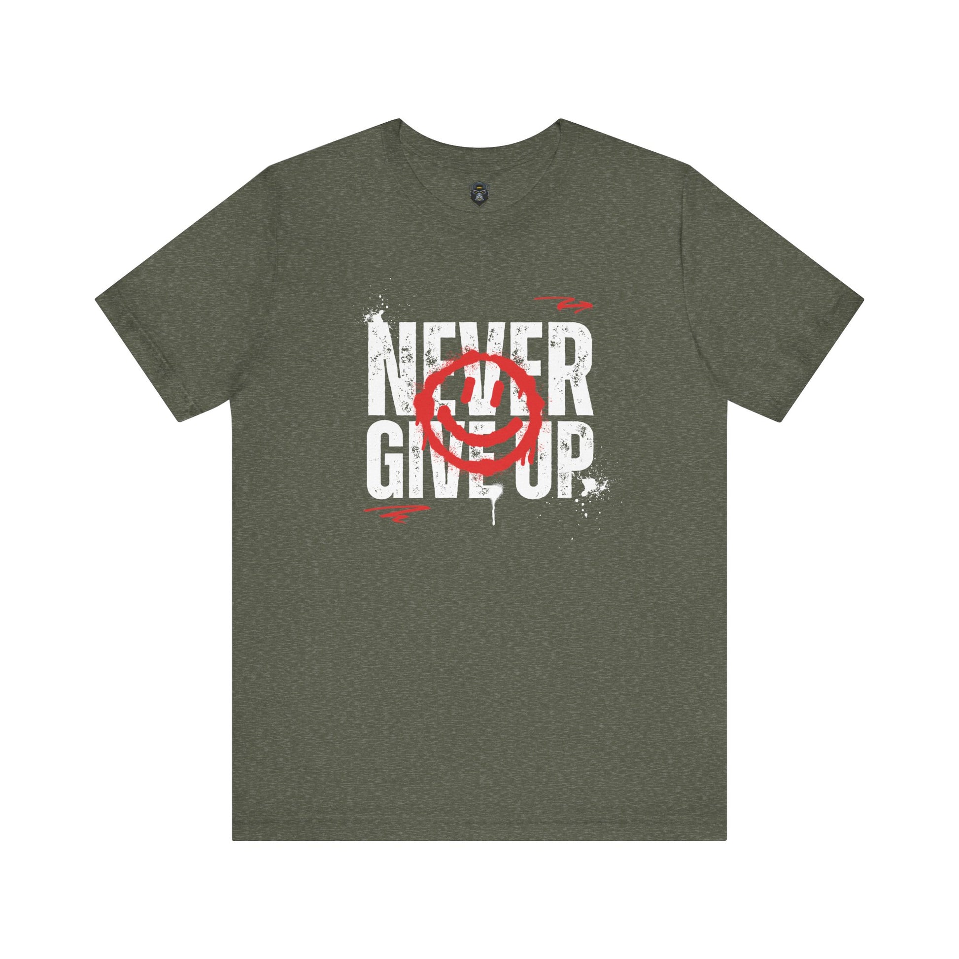 Motivational Tee - 'Never Give Up' Graphic Shirt, Workout Tee, Inspirational Gift