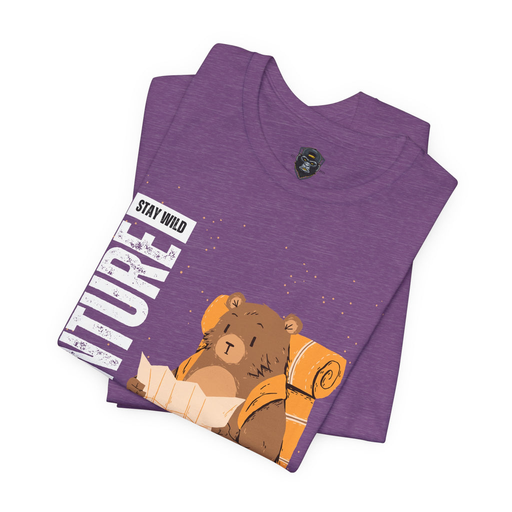 Adventure Bear Short Sleeve Tee | Stay Wild Shirt, Nature Lover Apparel, Hiking T-Shirt