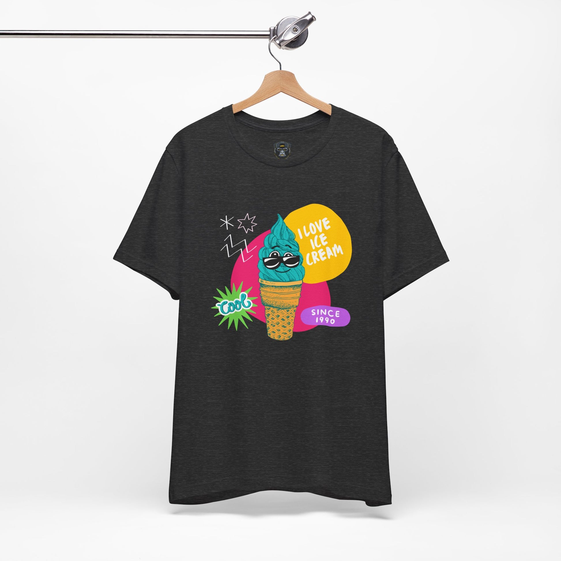 I Love Ice Cream Jersey Tee, Cool Summer Shirt, Fun Graphic Tee, Ice Cream Lover Gift