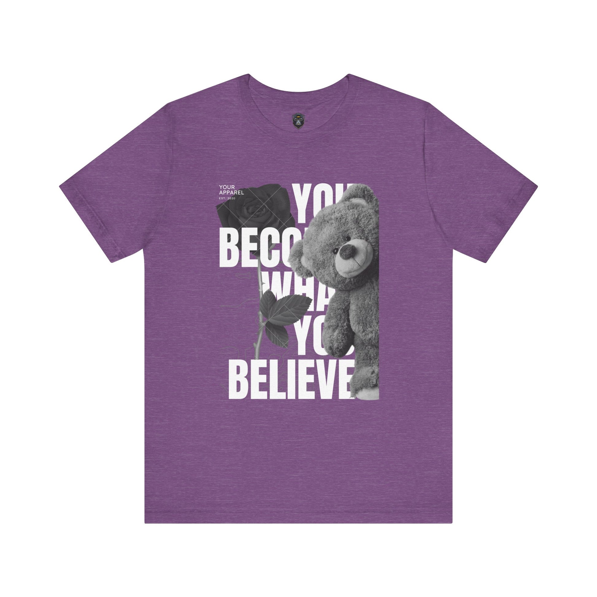 Motivational Teddy Bear Tee, Perfect Gift for Friends, Casual Wear, Everyday Style