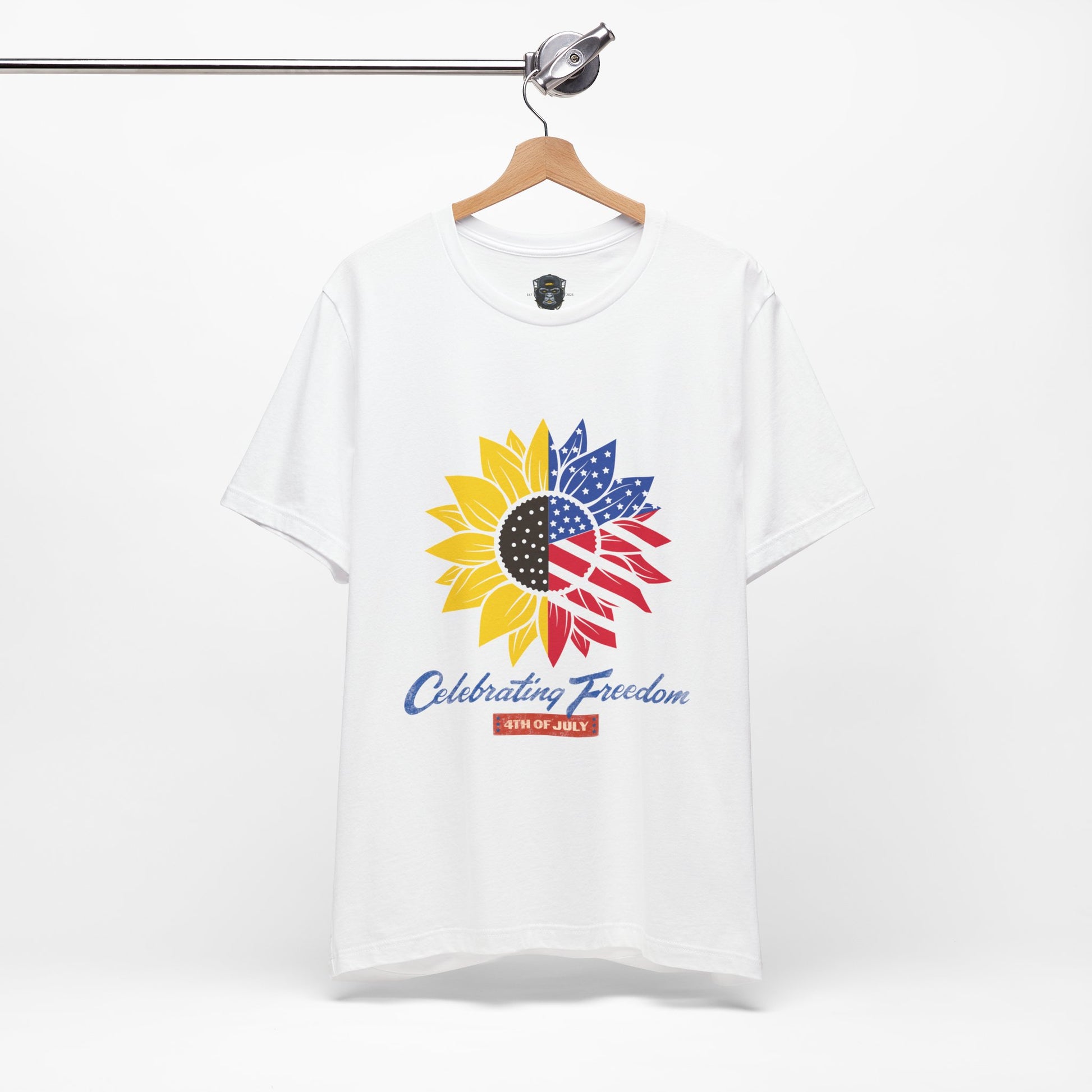 Patriotic Sunflower Tee, Celebrate Freedom T-Shirt, 4th of July Shirt, Unisex Independence Day Top