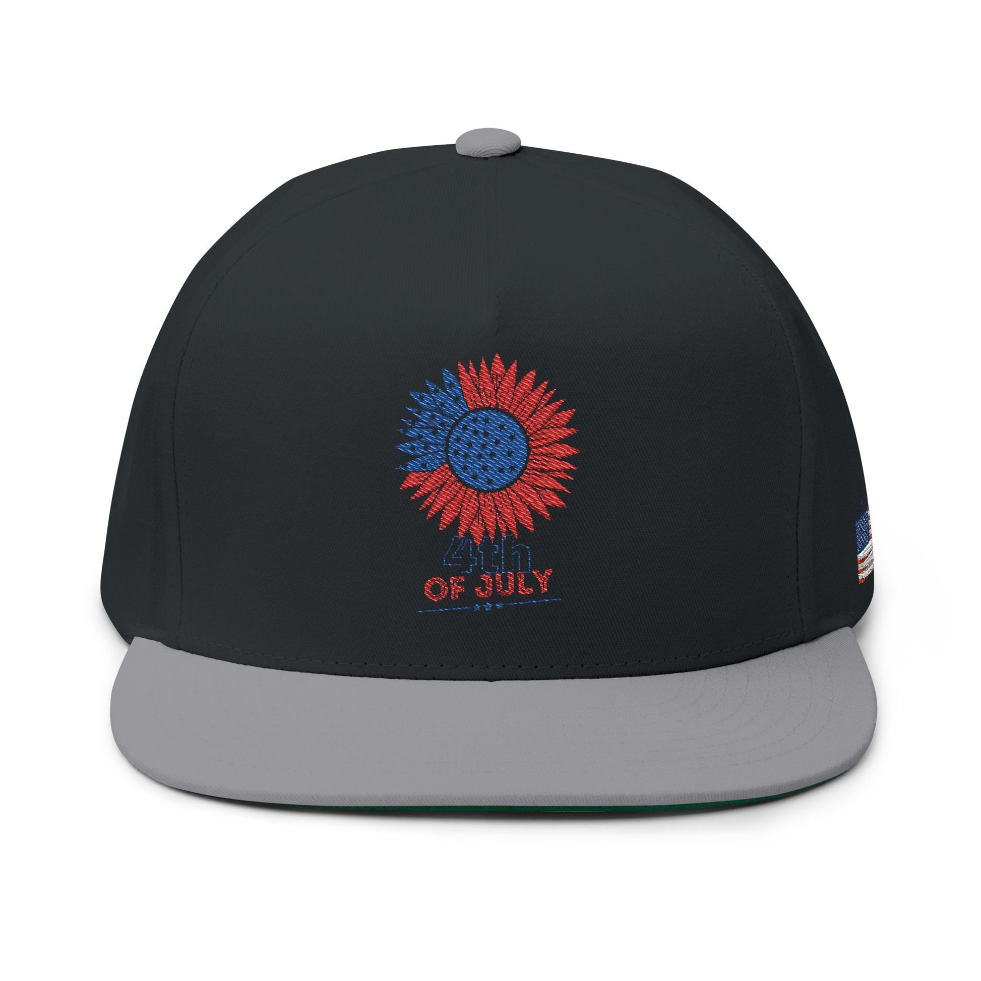 Patriotic Embroidered Flat Bill Cap | 4th of July | USA Flag Hat | Summer Outdoor Cap | Unisex Style | Trendy Headwear