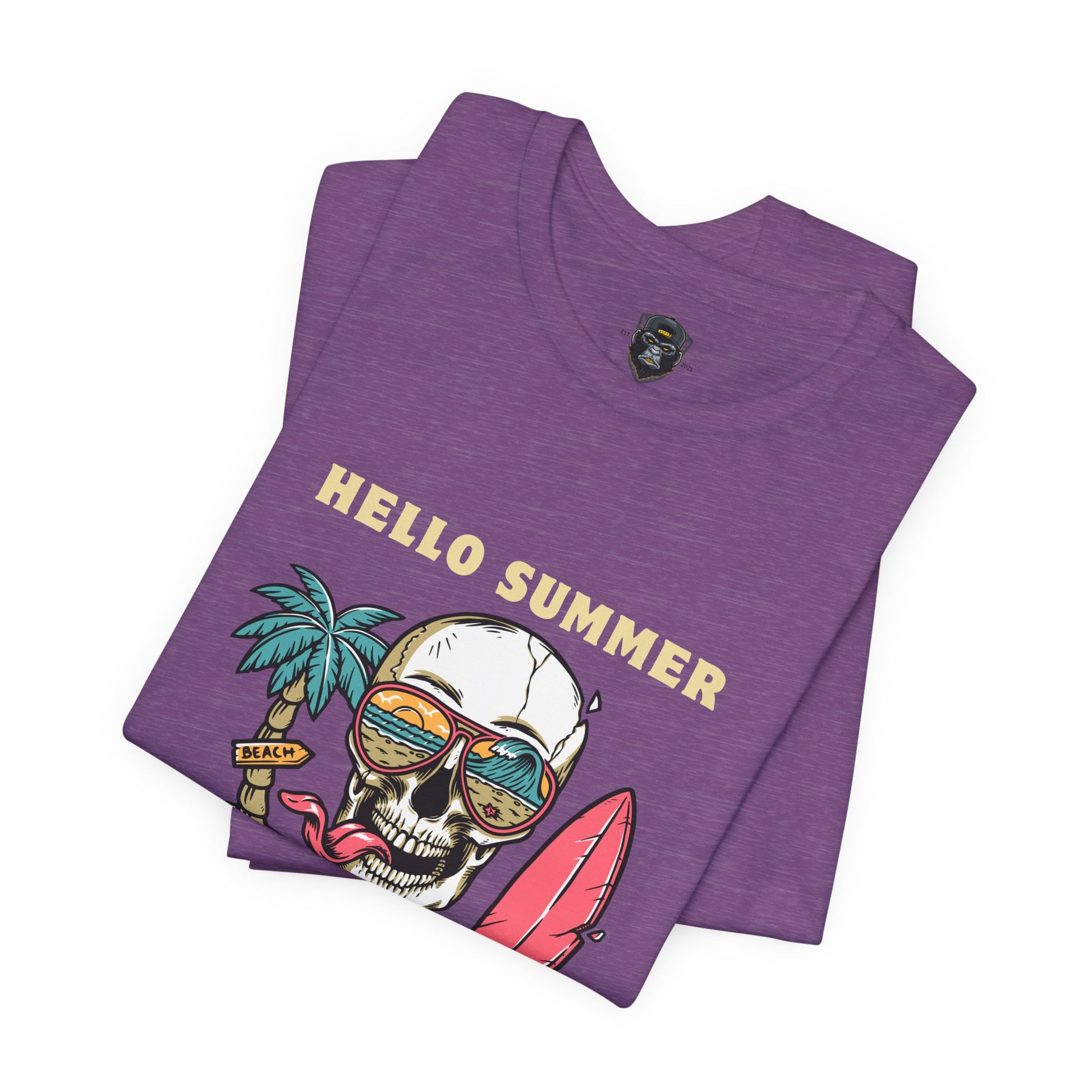 Summer Vibes Skull Tee, T-Shirt, Beachwear, Festival Shirt, Casual Summer Top, Gift for Him/Her