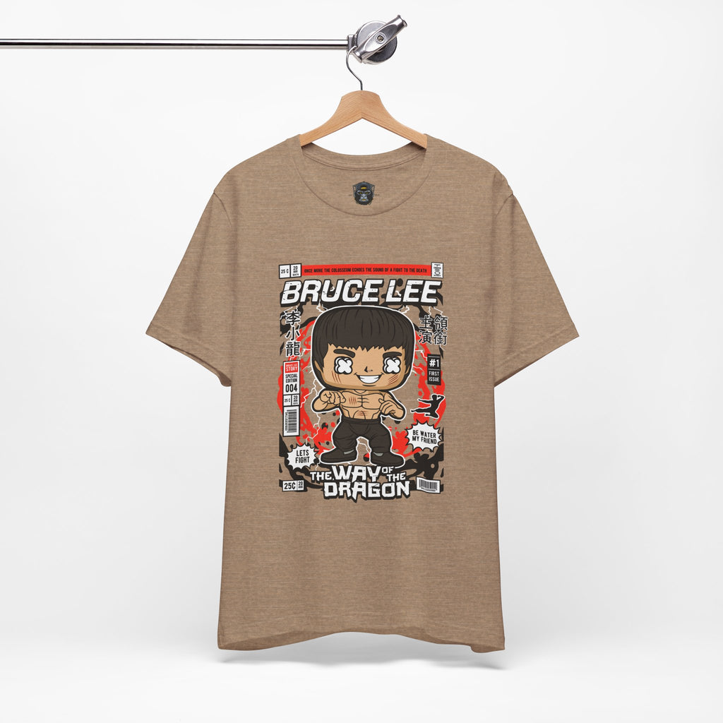 Bruce Lee Cartoon Short Sleeve Tee, Unisex Graphic T-Shirt, Martial Arts Apparel, Gift for Bruce Lee Fans