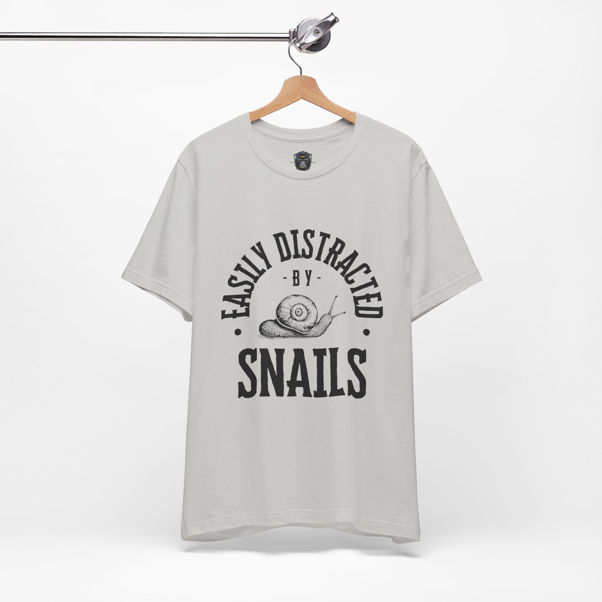 Easily Distracted by Snails Tee, Relaxed Graphic T-Shirt, Snail Lover Gift