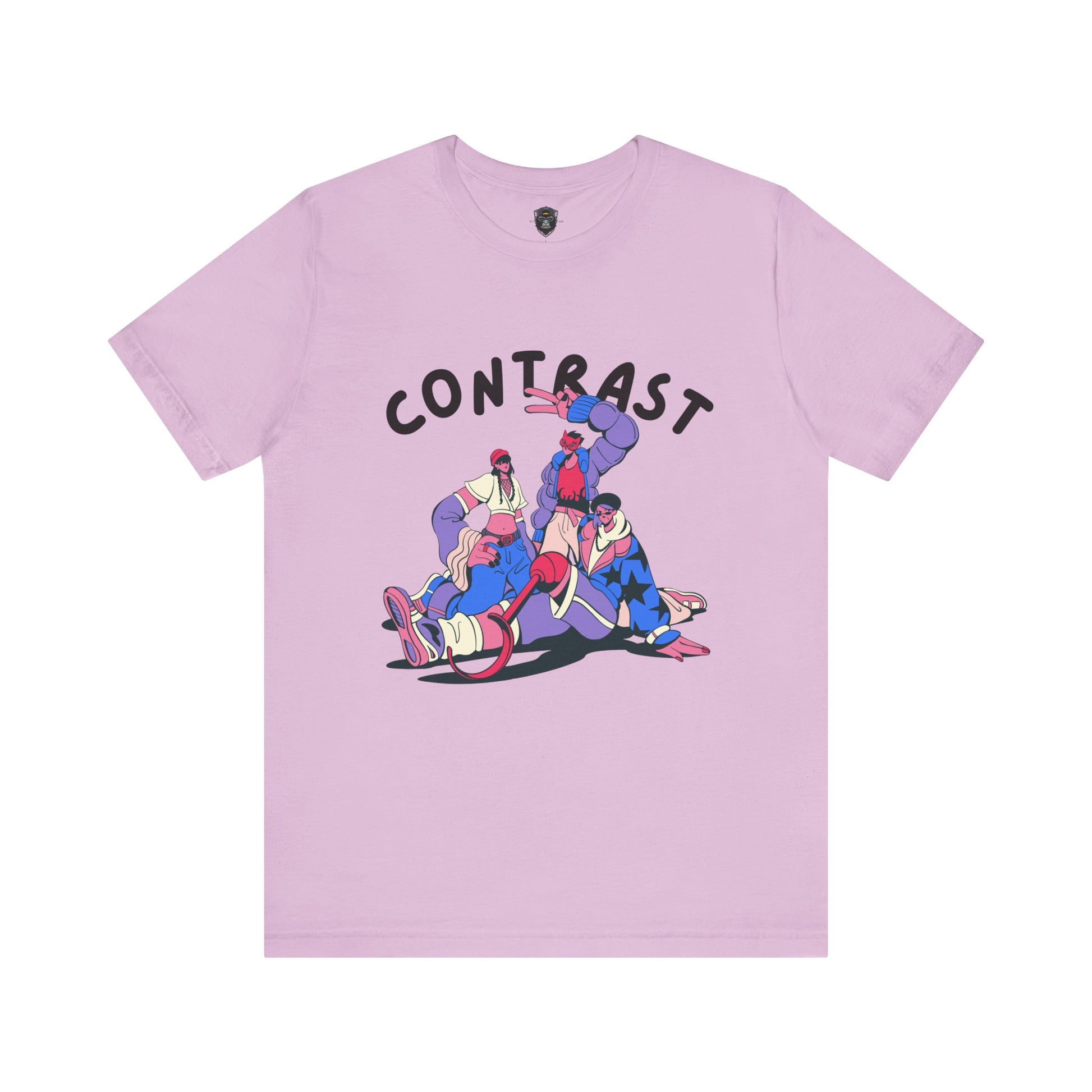 Contrast Graphic Tee, T-Shirt, Casual Wear, Street Style, Gift for Him/Her
