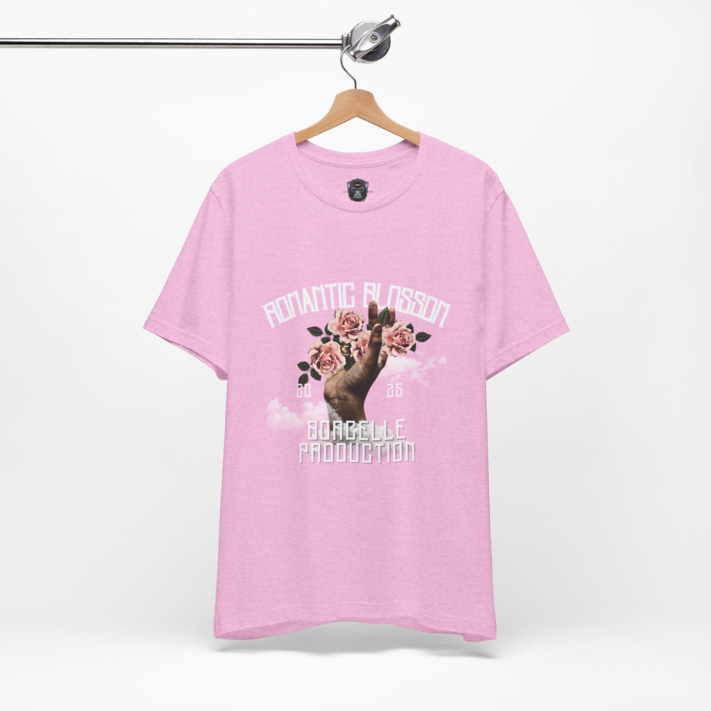 Romantic Blossom Jersey Tee, Trendy Graphic Tee, Floral T-Shirt