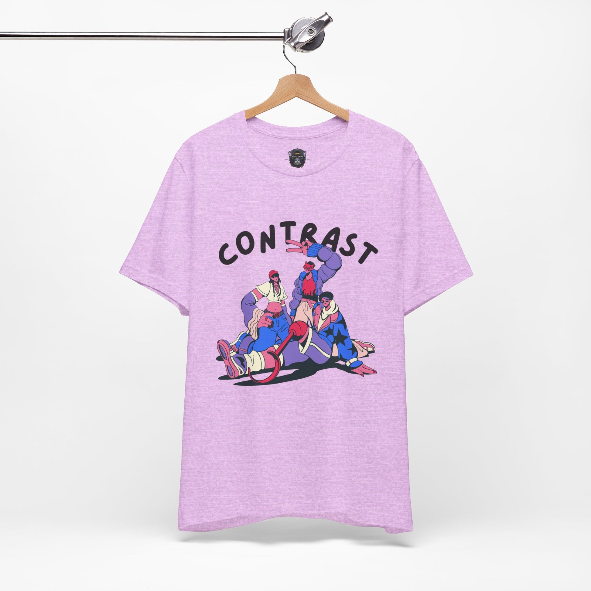 Contrast Graphic Tee, T-Shirt, Casual Wear, Street Style, Gift for Him/Her