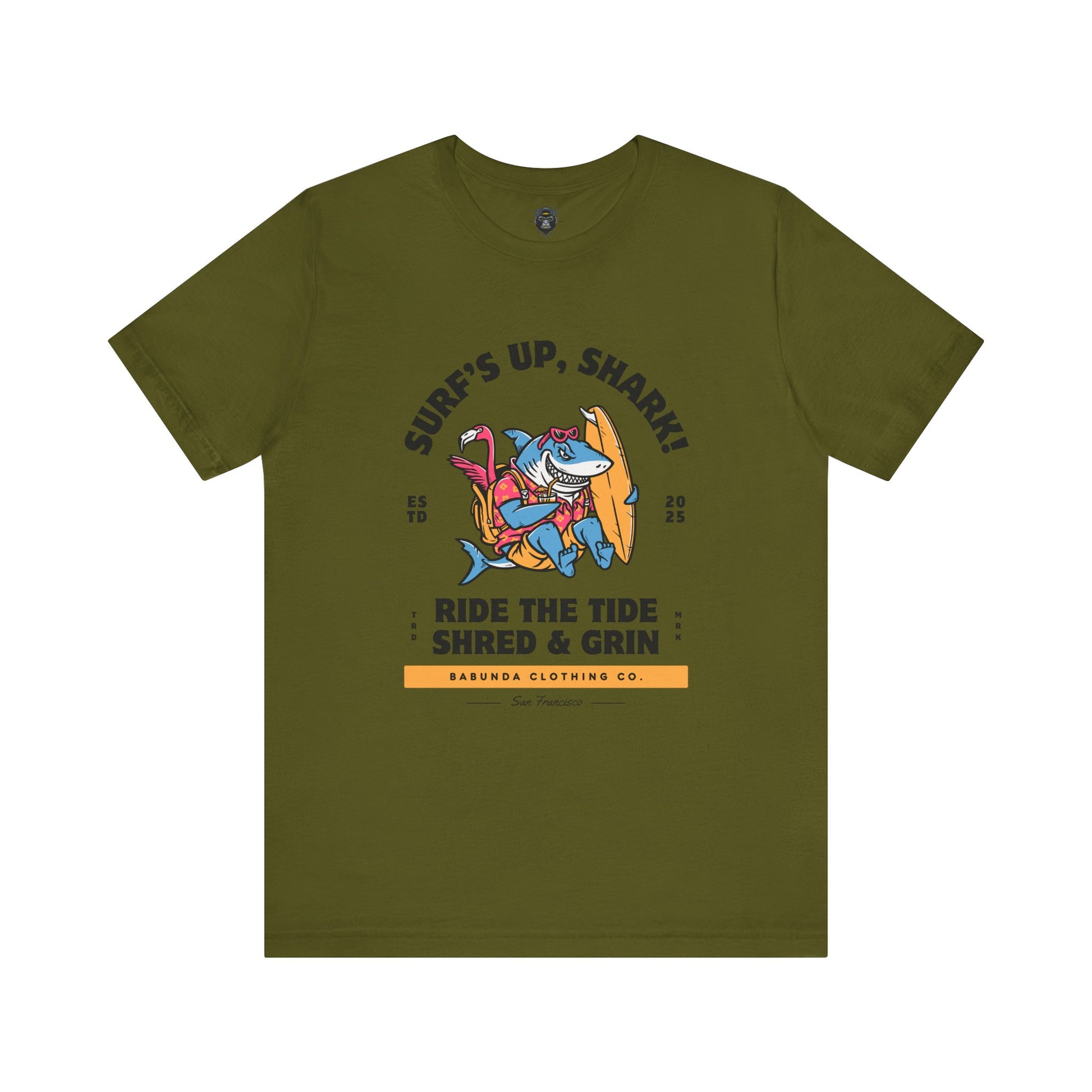 Surf's Up Shark! Tee, Beach Vibes Shirt, Surfing Apparel, Dad Gift, Summer Fun T-Shirt