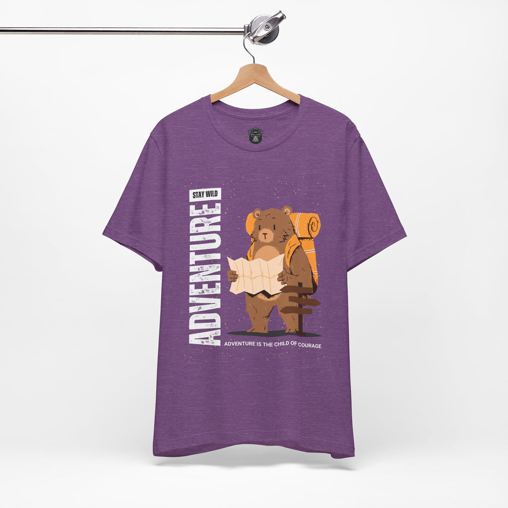 Adventure Bear Short Sleeve Tee | Stay Wild Shirt, Nature Lover Apparel, Hiking T-Shirt