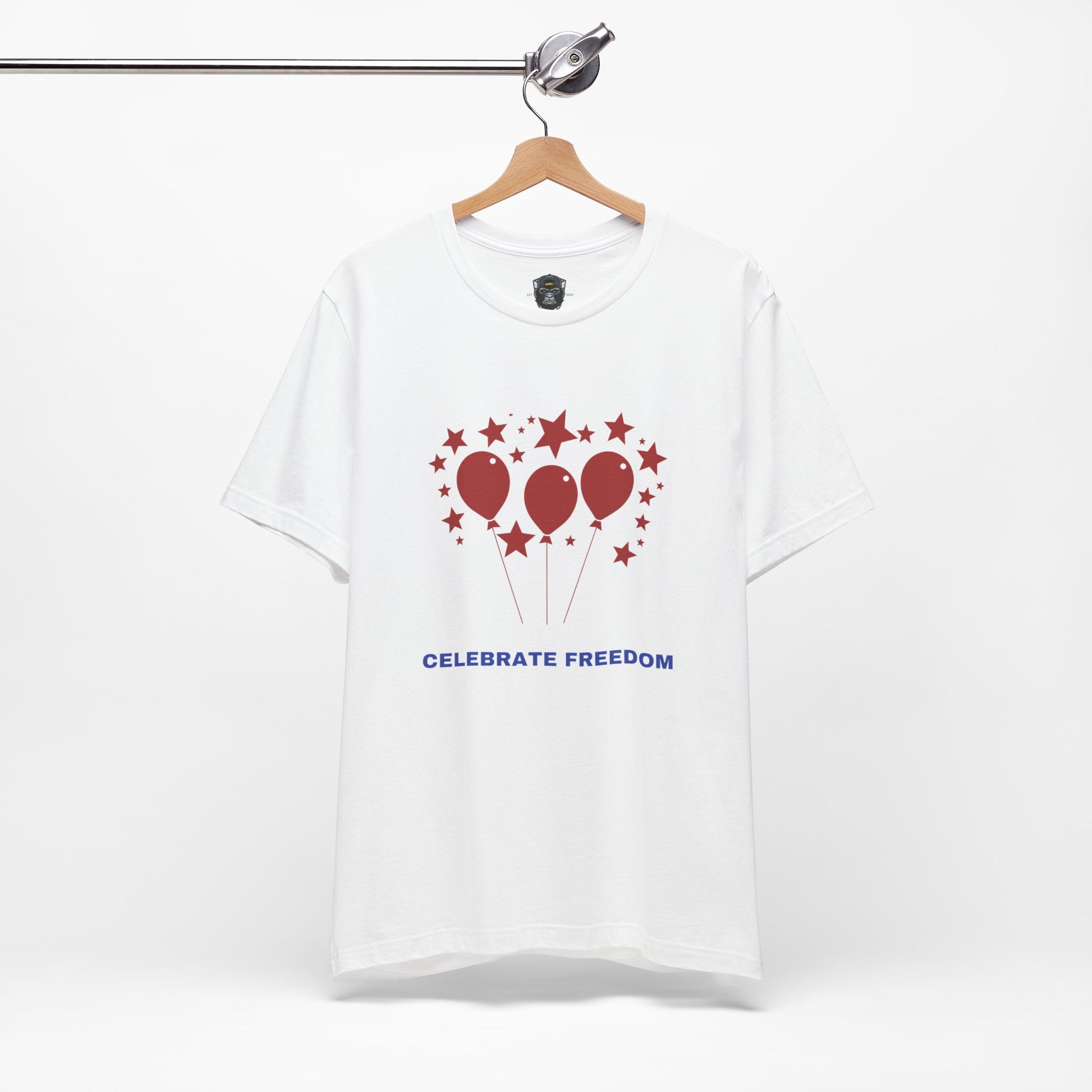 Celebrate Freedom Balloon Tee, Unisex Jersey Tee, July 4th Shirt, Party Wear