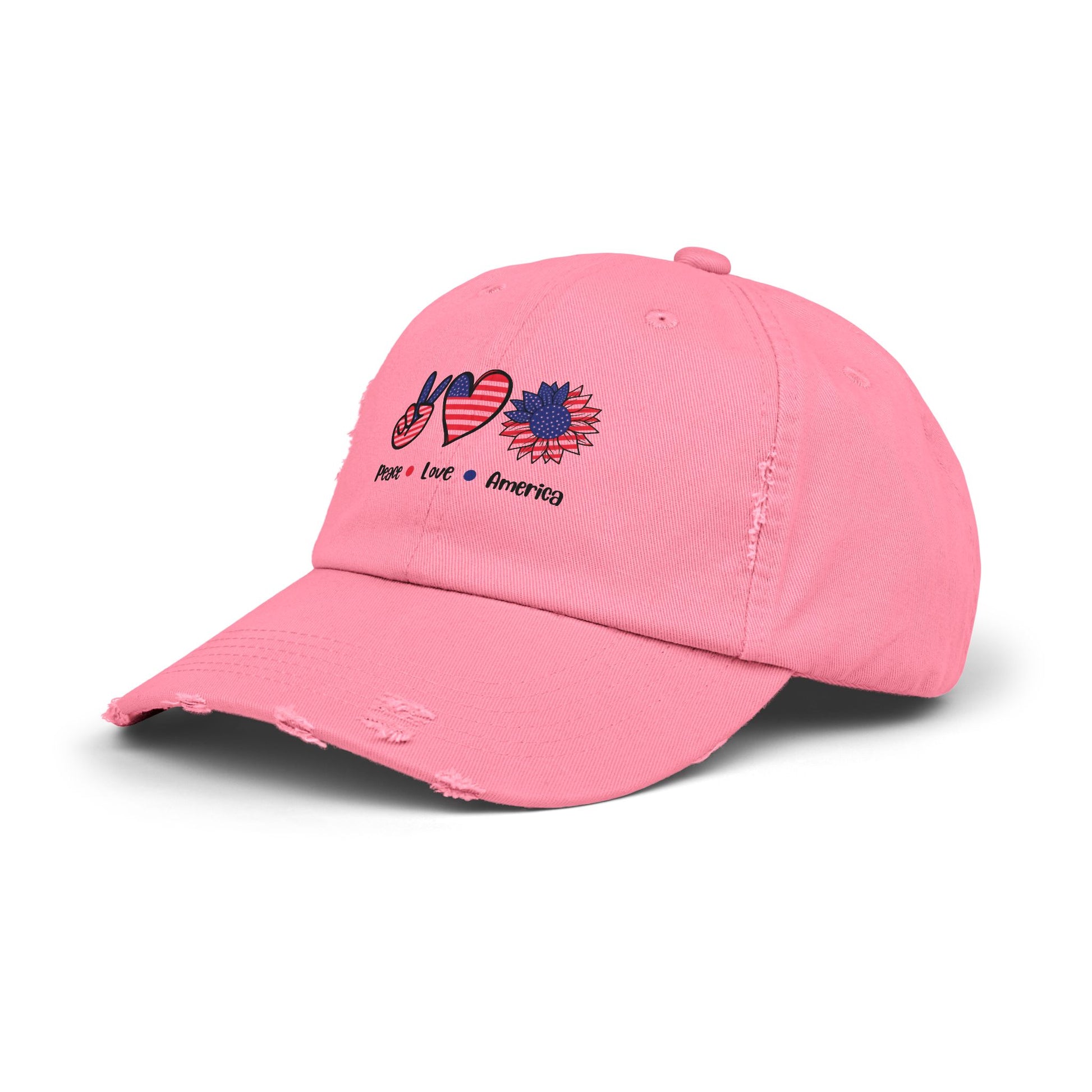 Unisex Distressed Cap with Heart Design, Trendy Hat, Casual Accessory, Gift for Him/Her, Summer Style, Everyday Wear