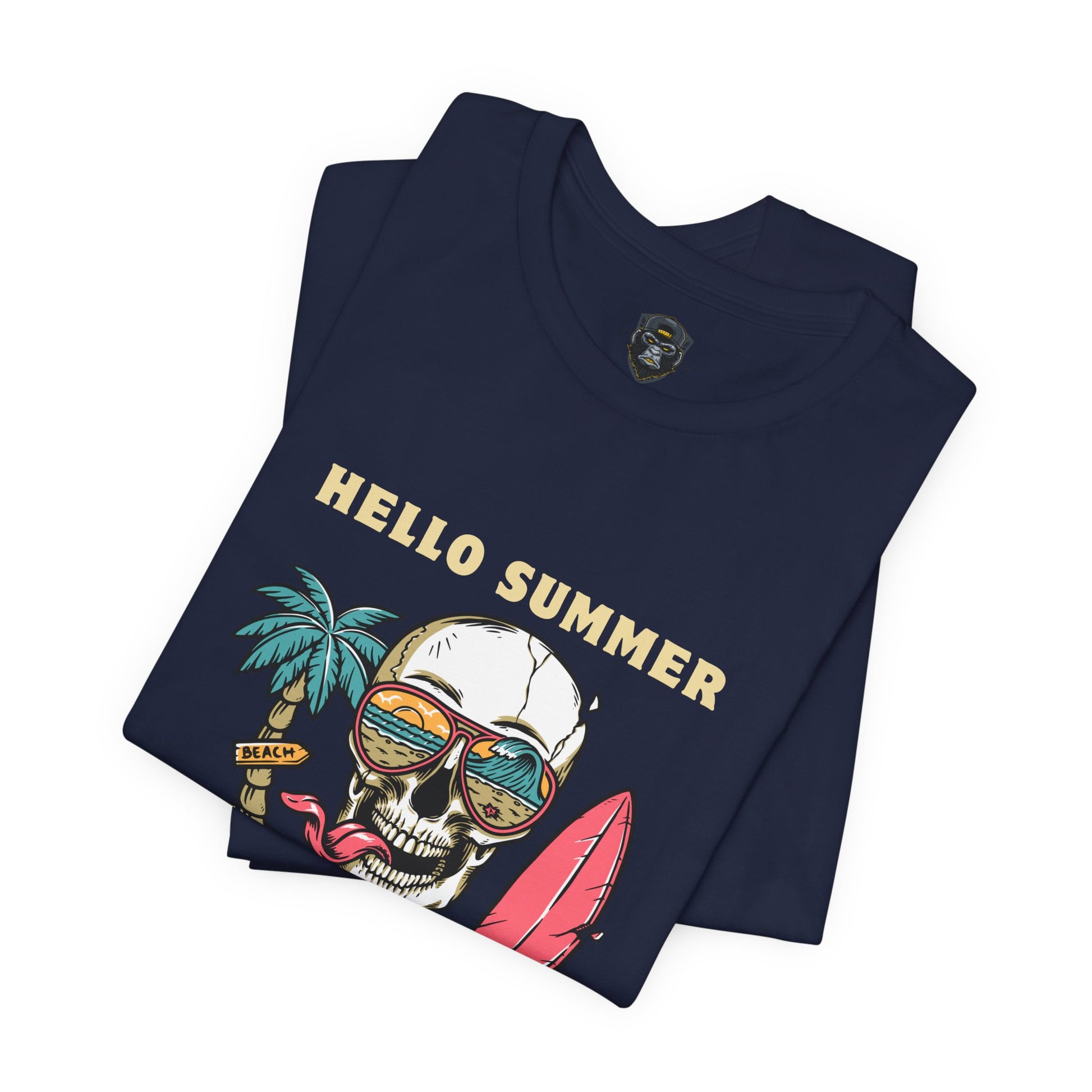 Summer Vibes Skull Tee, T-Shirt, Beachwear, Festival Shirt, Casual Summer Top, Gift for Him/Her
