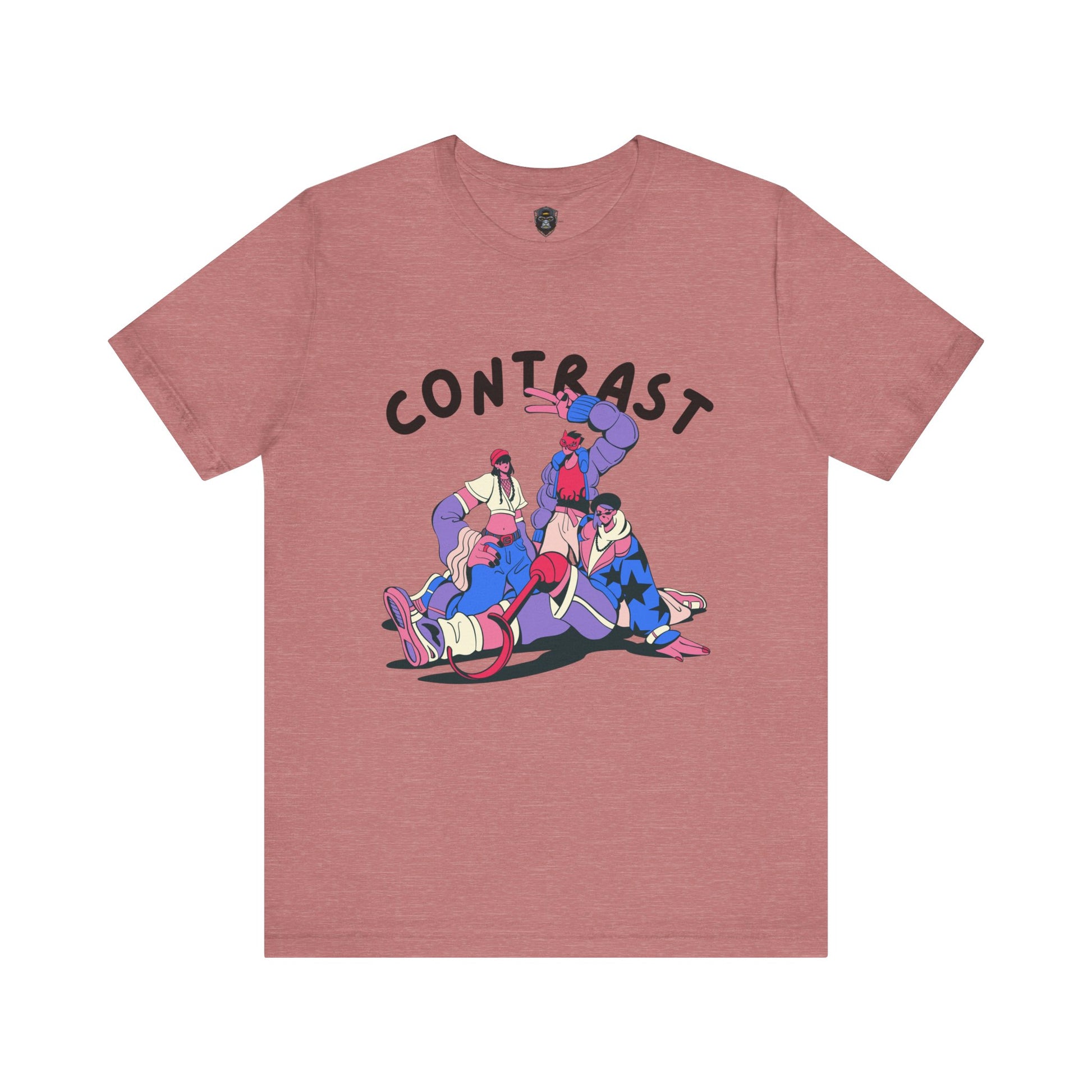 Contrast Graphic Tee, T-Shirt, Casual Wear, Street Style, Gift for Him/Her