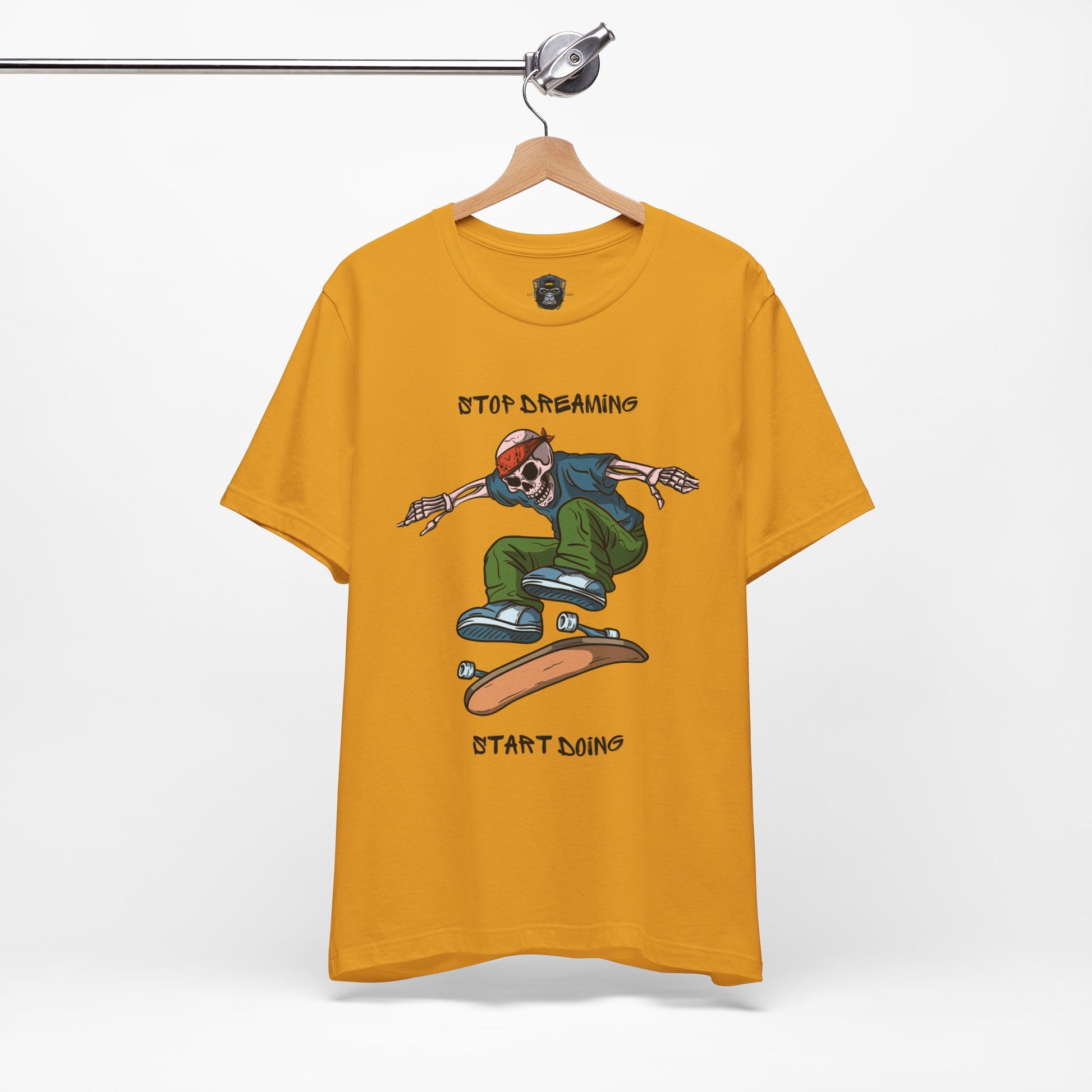 Skateboard Motivational Tee, Stop Dreaming Start Doing Shirt, Casual Wear, Gift Idea