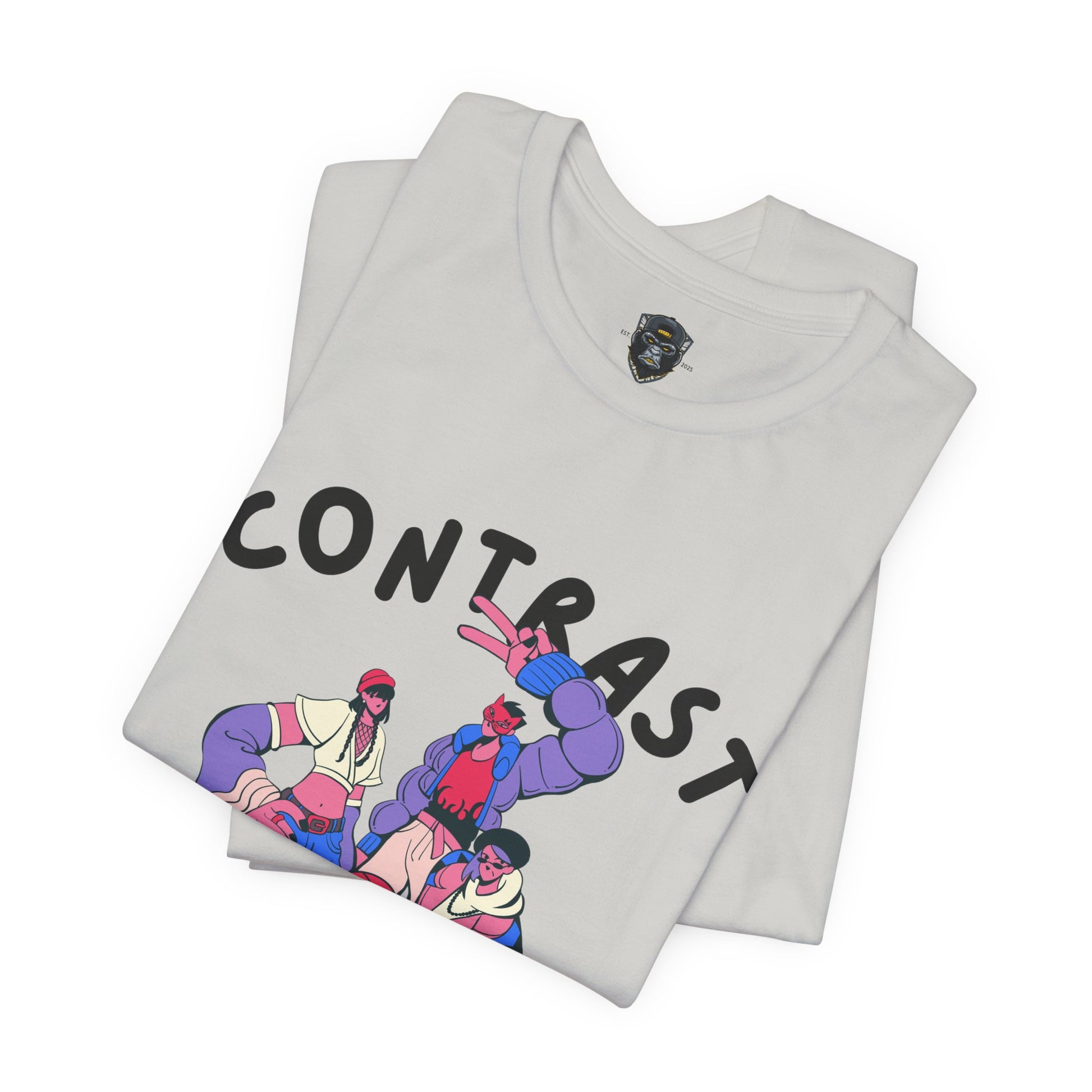Contrast Graphic Tee, T-Shirt, Casual Wear, Street Style, Gift for Him/Her